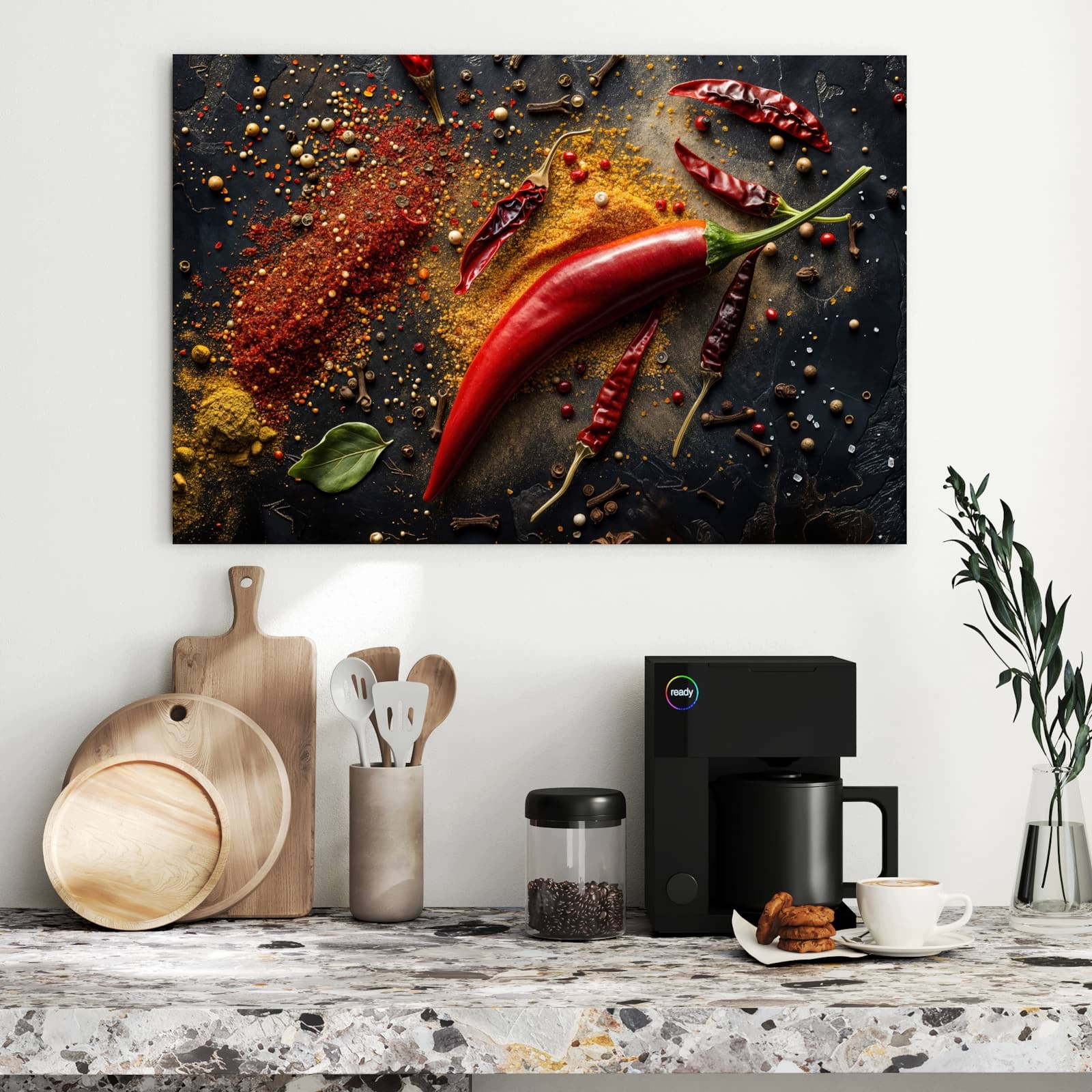 Magnetická tabule – obraz na zeď Pohled na směs koření | 90 × 60 cm