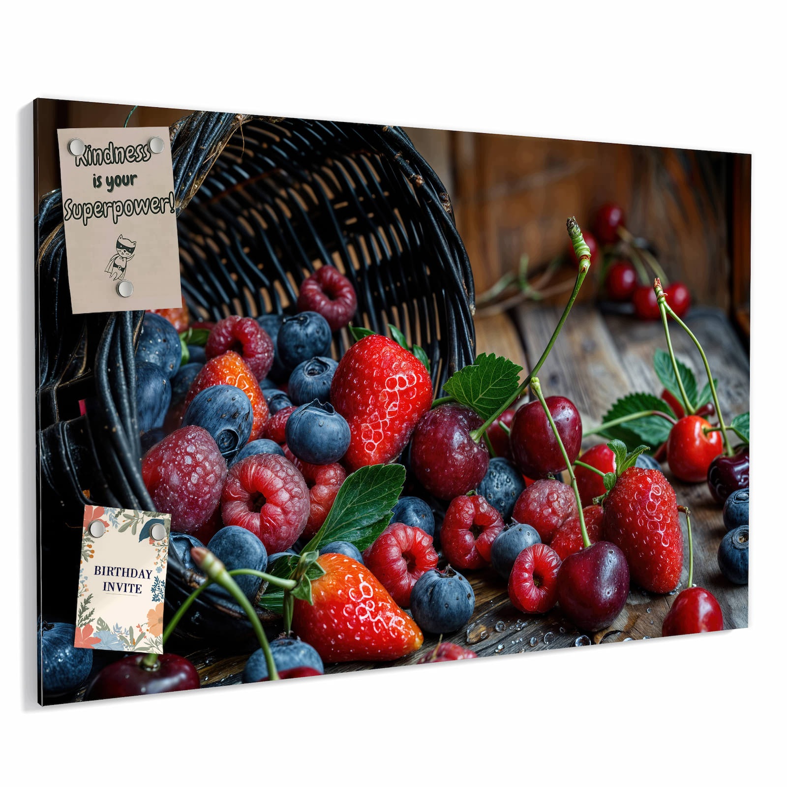 Magnetická tabule – obraz na zeď Čerstvý košík bobulí | 60 × 40 cm