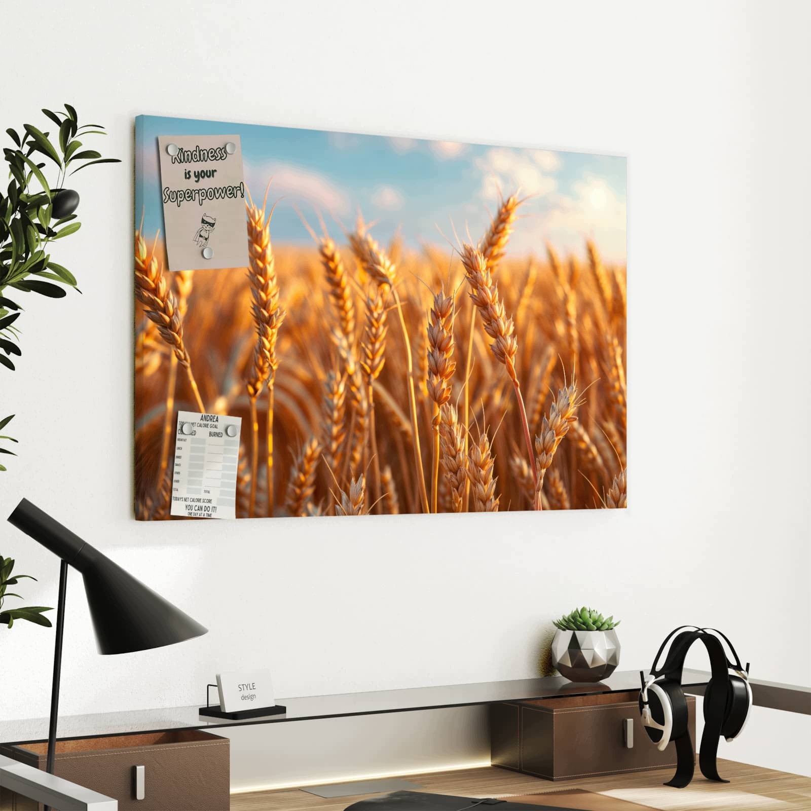 Magnetická tabule – obraz na zeď Pole pšenice západ slunce | 60 × 40 cm
