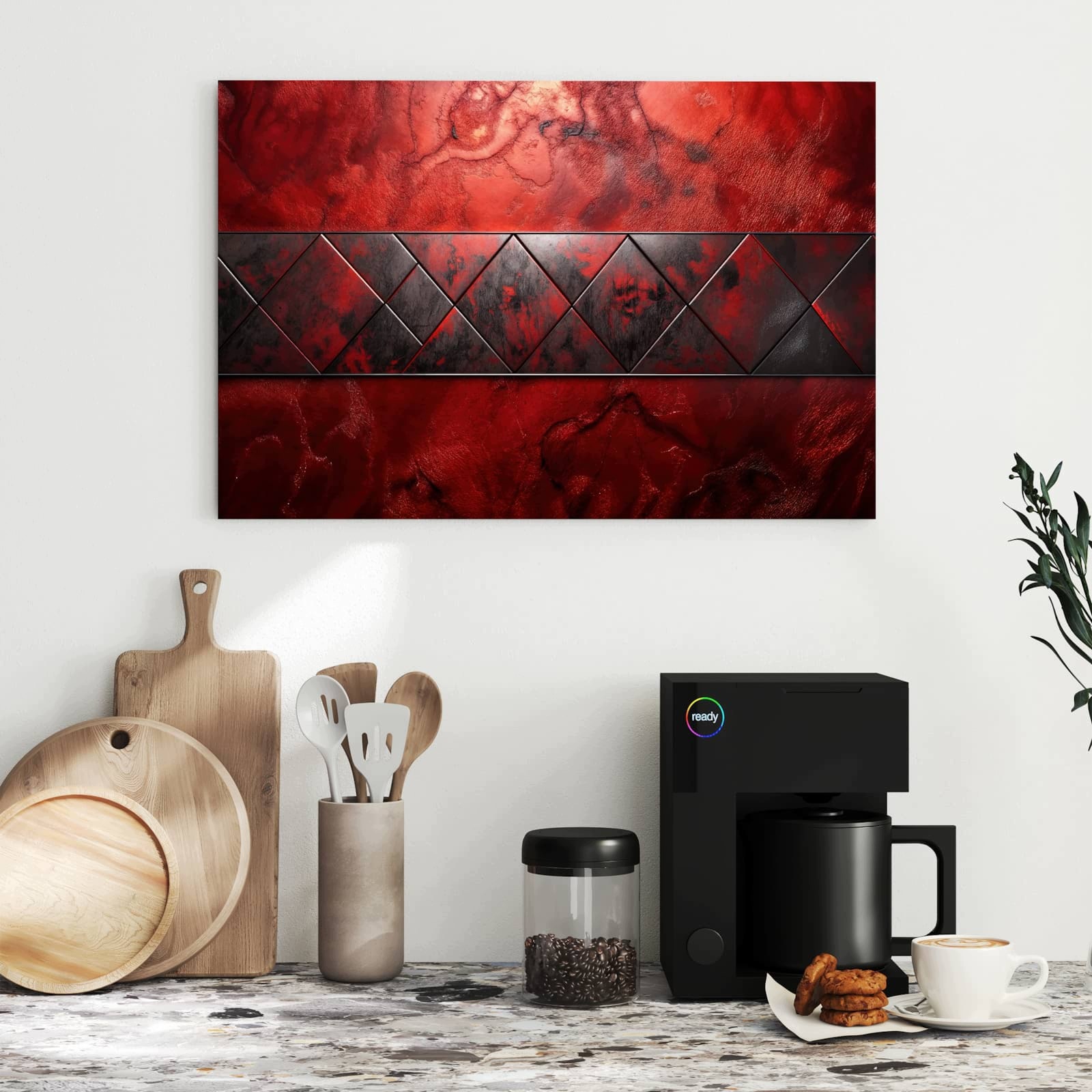 Magnetická tabule – obraz na zeď Tmavý nástěnný vzor | 60 × 40 cm