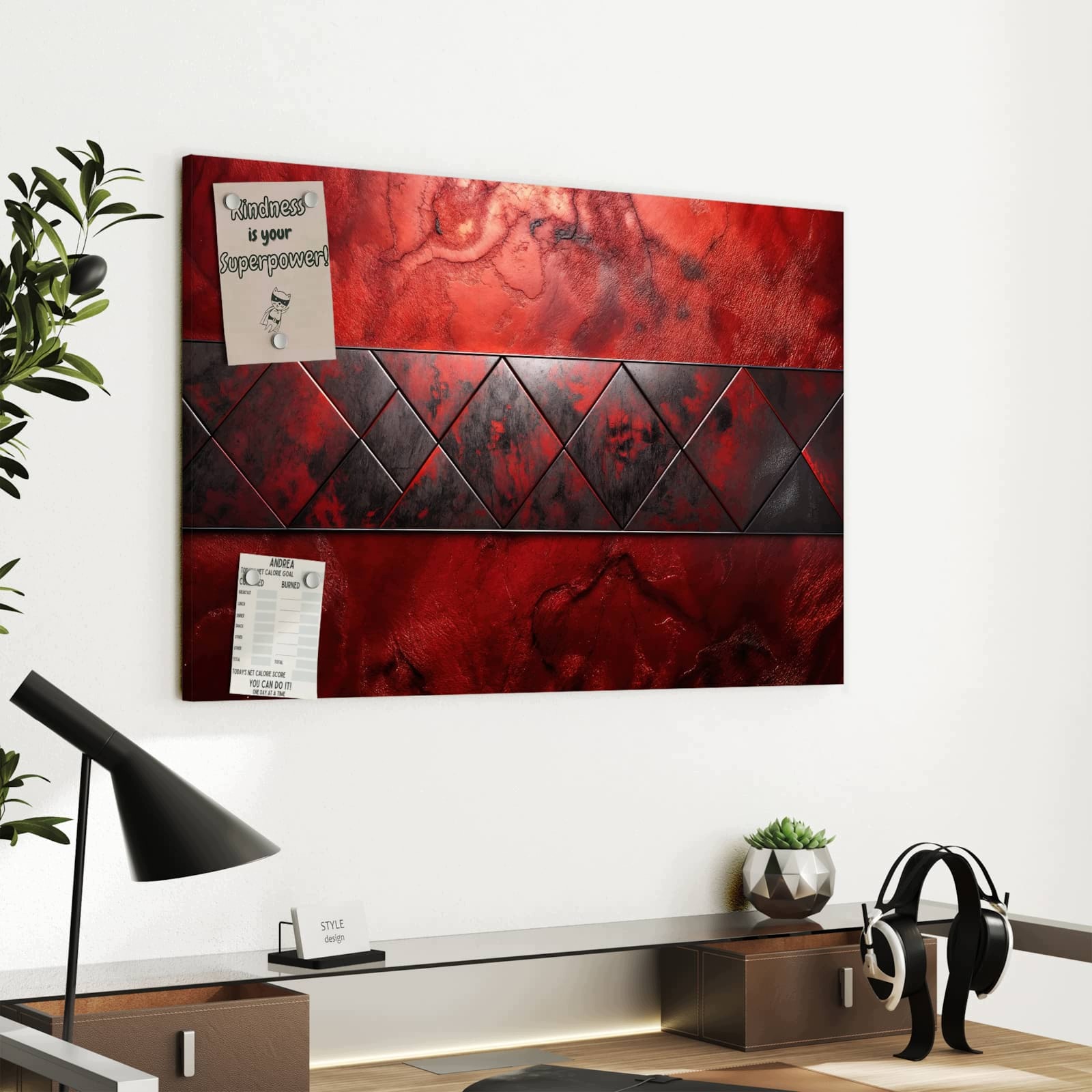 Magnetická tabule – obraz na zeď Tmavý nástěnný vzor | 60 × 40 cm