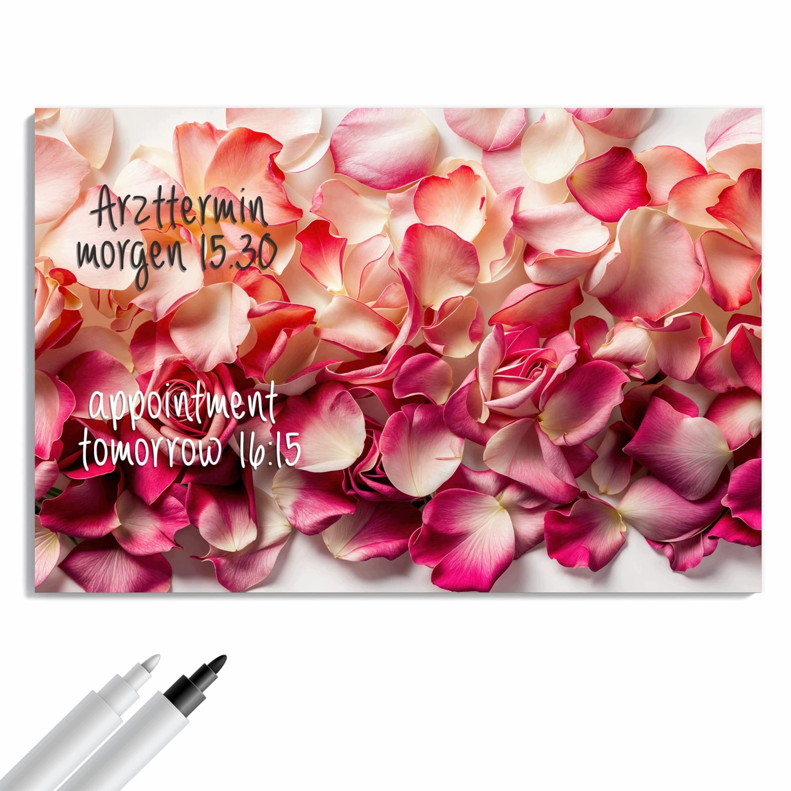 Magnetická tabule – obraz na zeď Okvětní lístky růží – hra barev | 60 × 40 cm