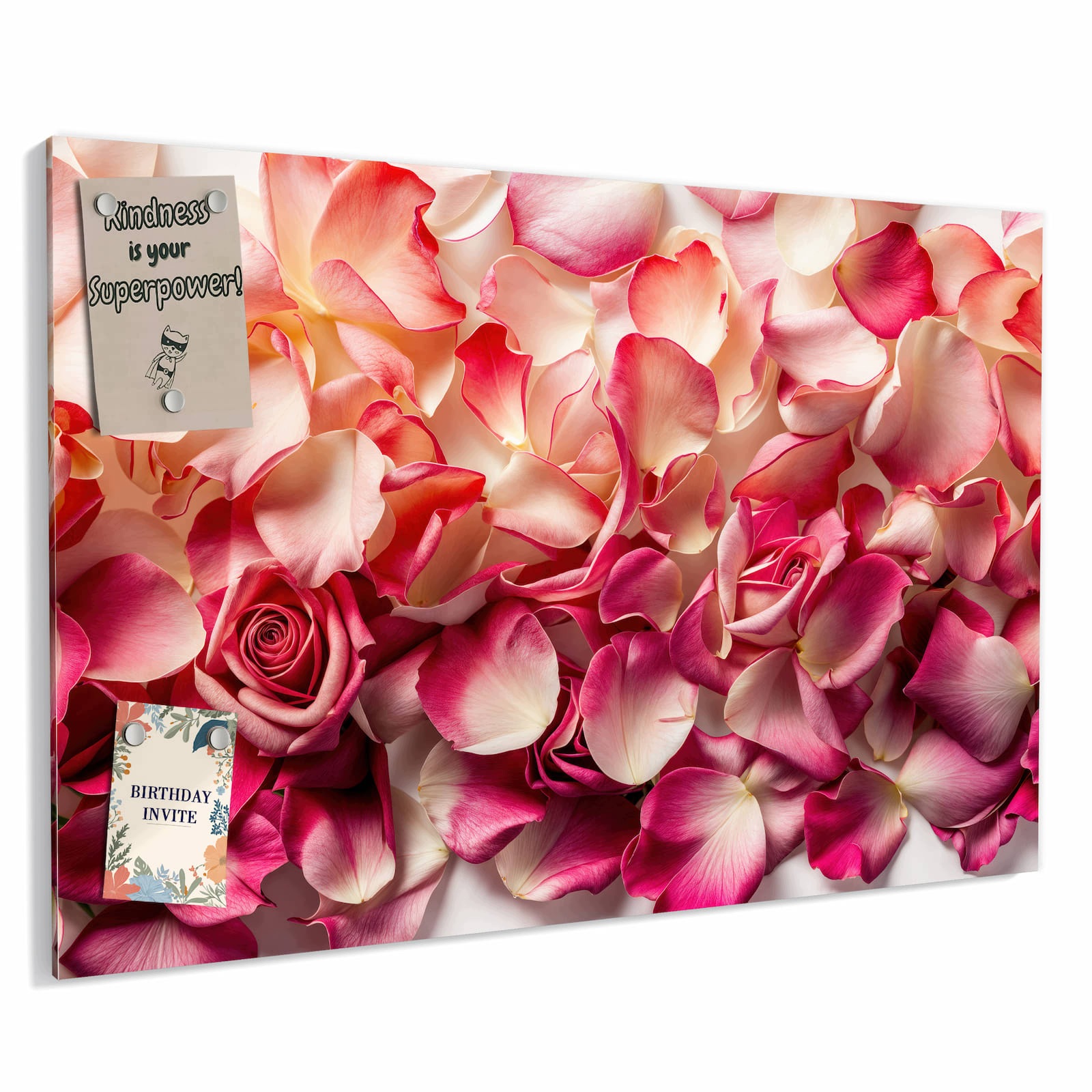 Magnetická tabule – obraz na zeď Okvětní lístky růží – hra barev | 60 × 40 cm