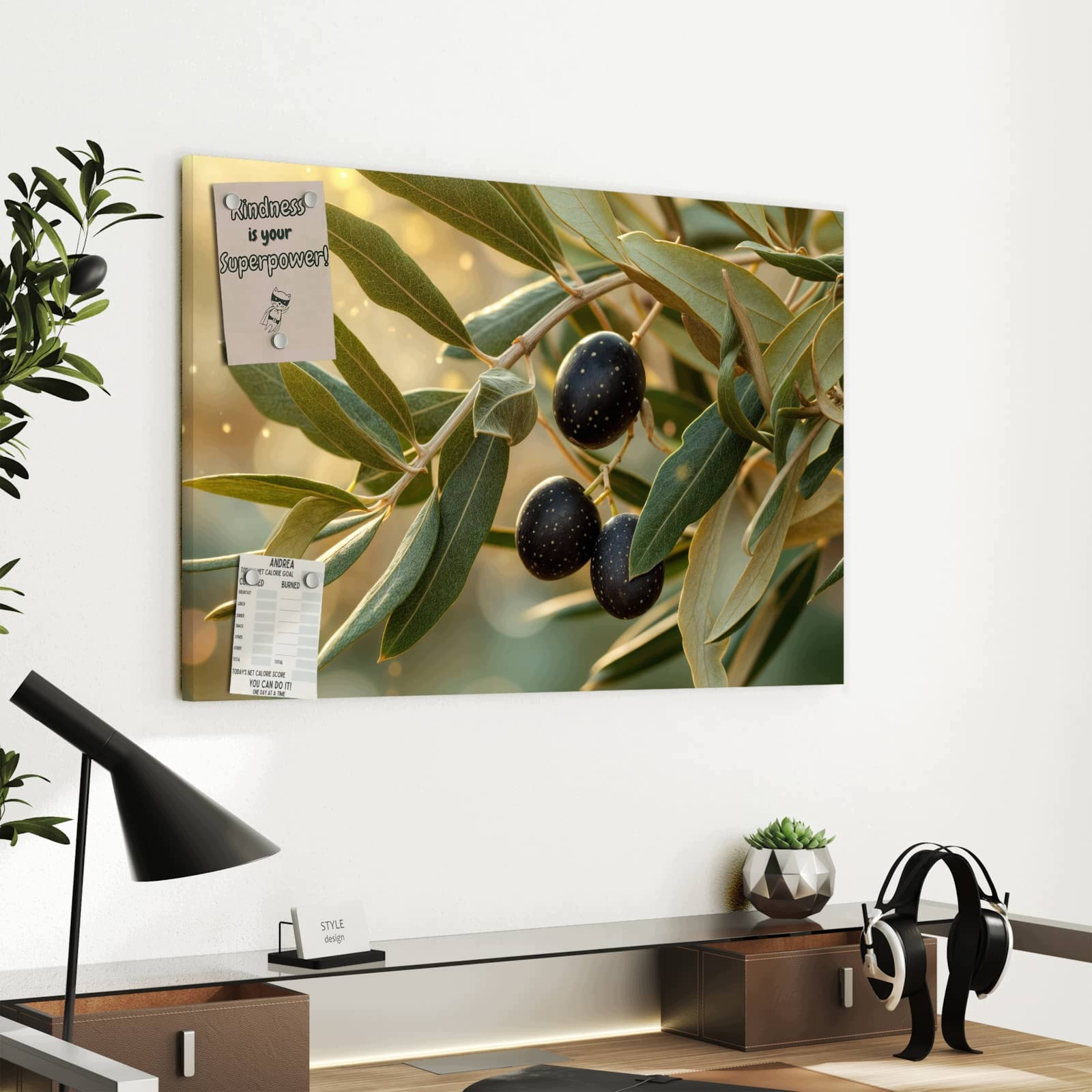 Magnetická tabule – obraz na zeď Olivová větvička | 60 × 40 cm
