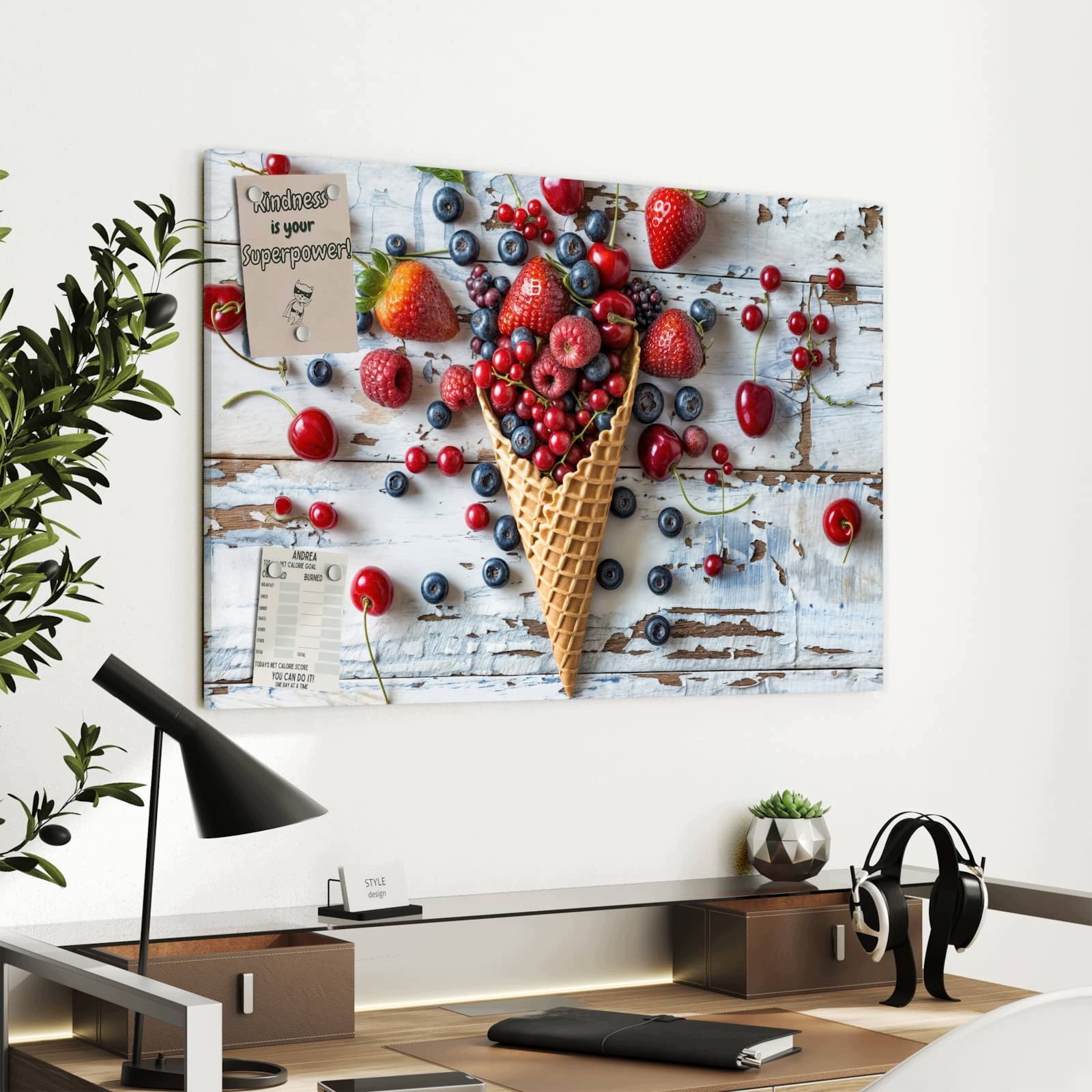 Magnetická tabule – obraz na zeď Ovoce zmrzlina | 90 × 60 cm