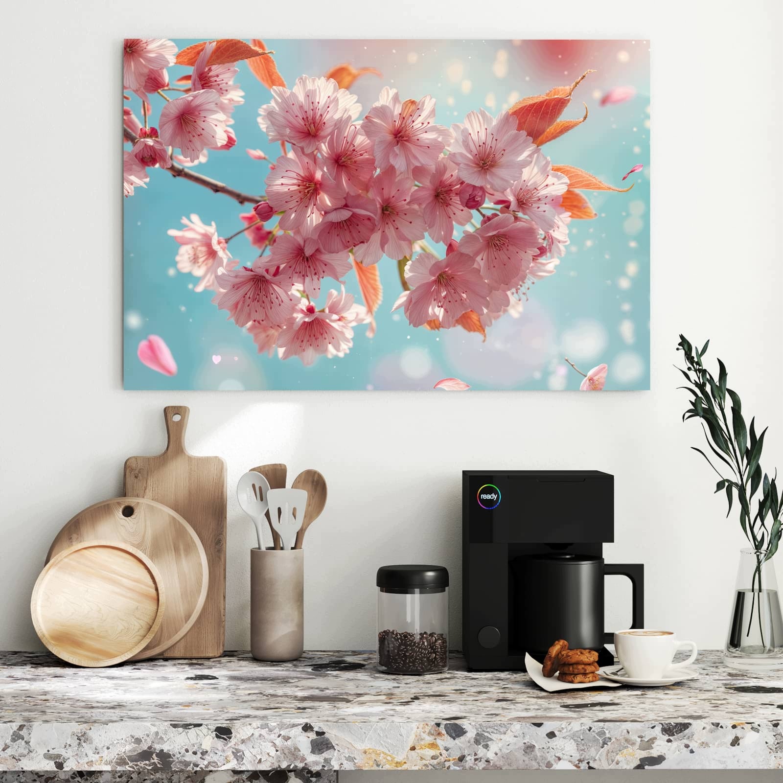 Magnetická tabule – obraz na zeď Třešňové květy a obloha | 90 × 60 cm