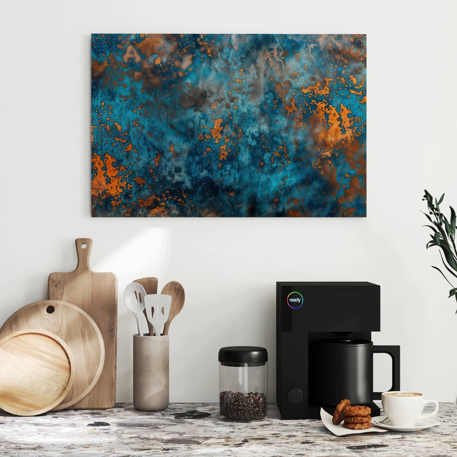 Magnetická tabule – obraz na zeď Modré vrstvení | 60 × 40 cm