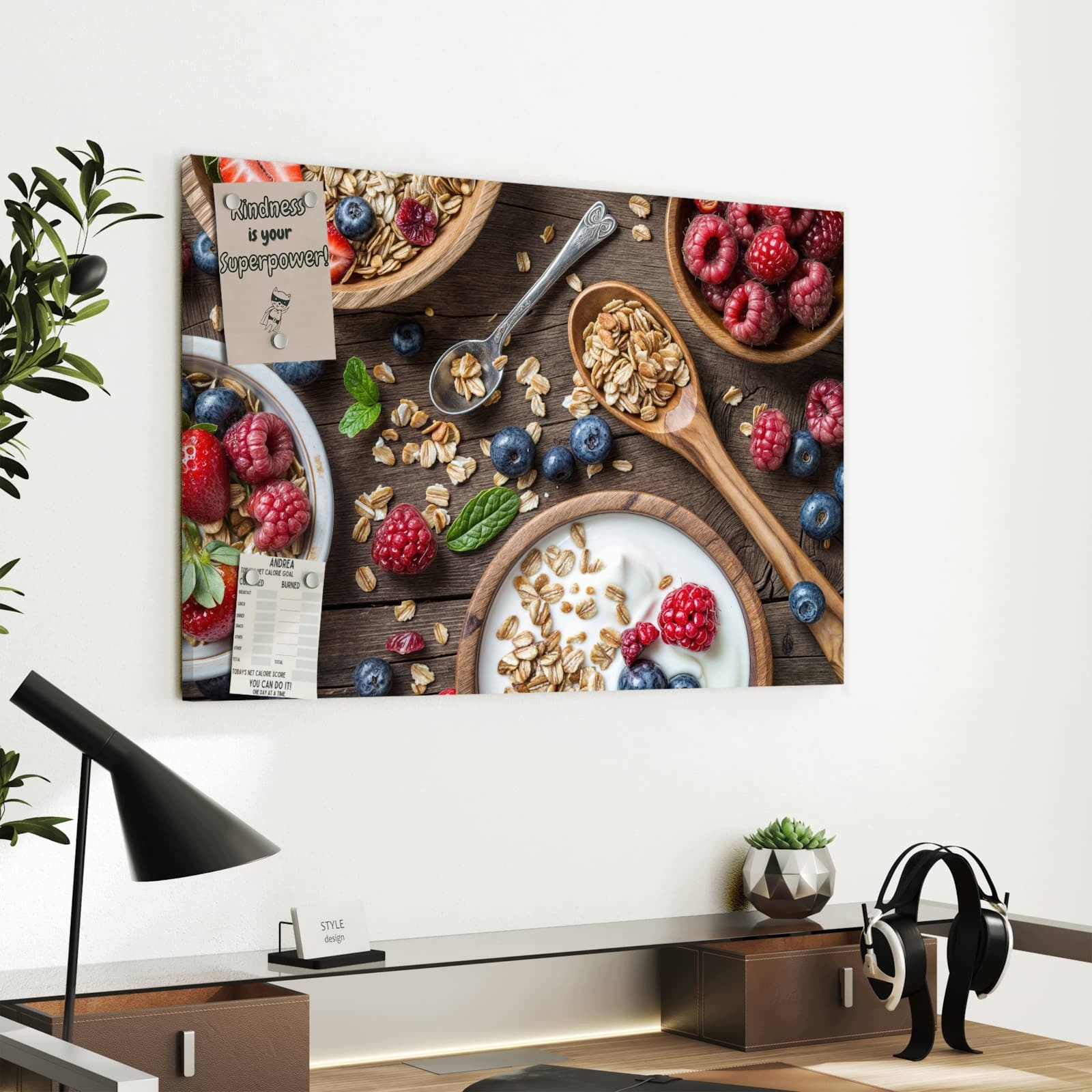 Magnetická tabule – obraz na zeď Müsli s bobulemi | 60 × 40 cm