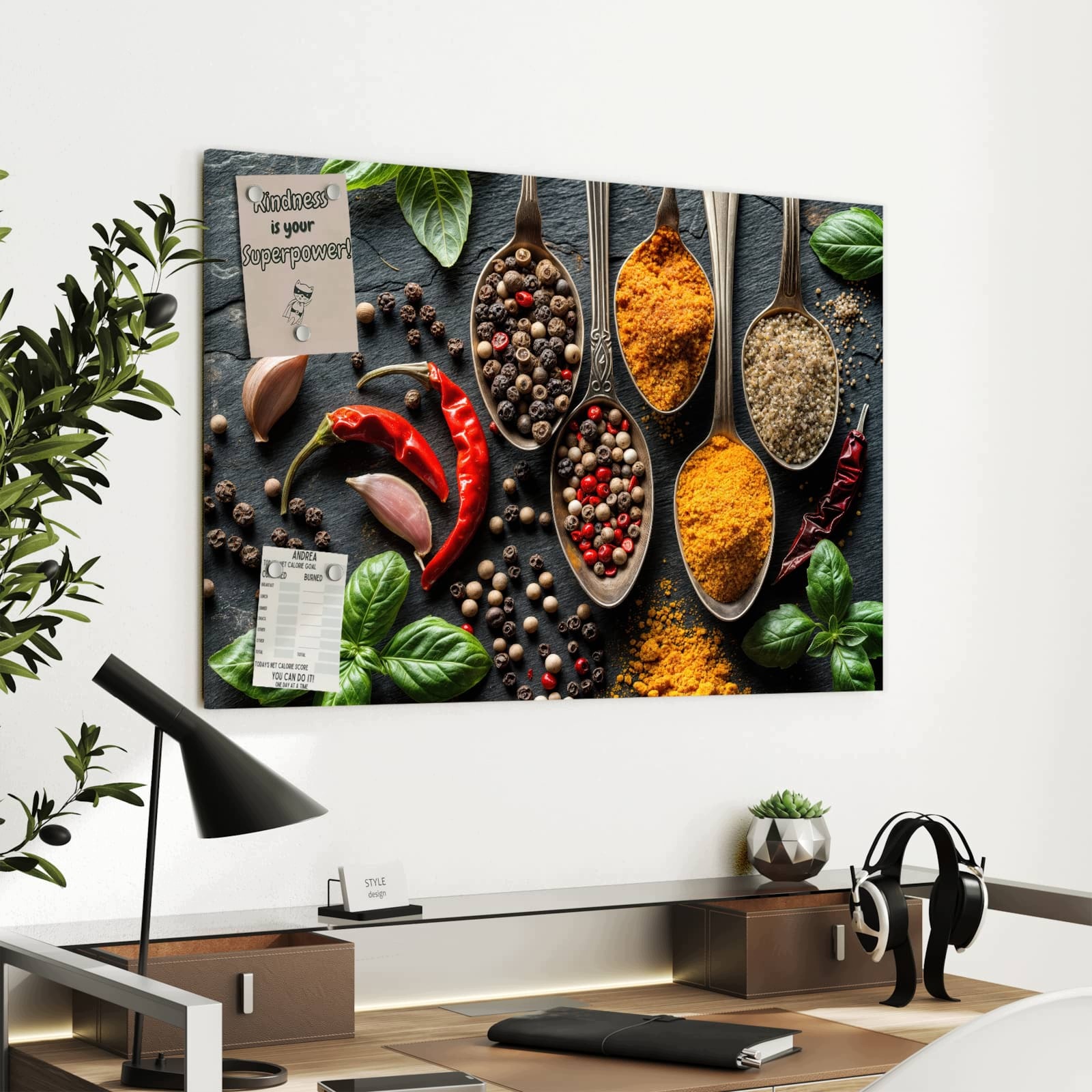 Magnetická tabule – obraz na zeď Kuchyňské koření | 90 × 60 cm