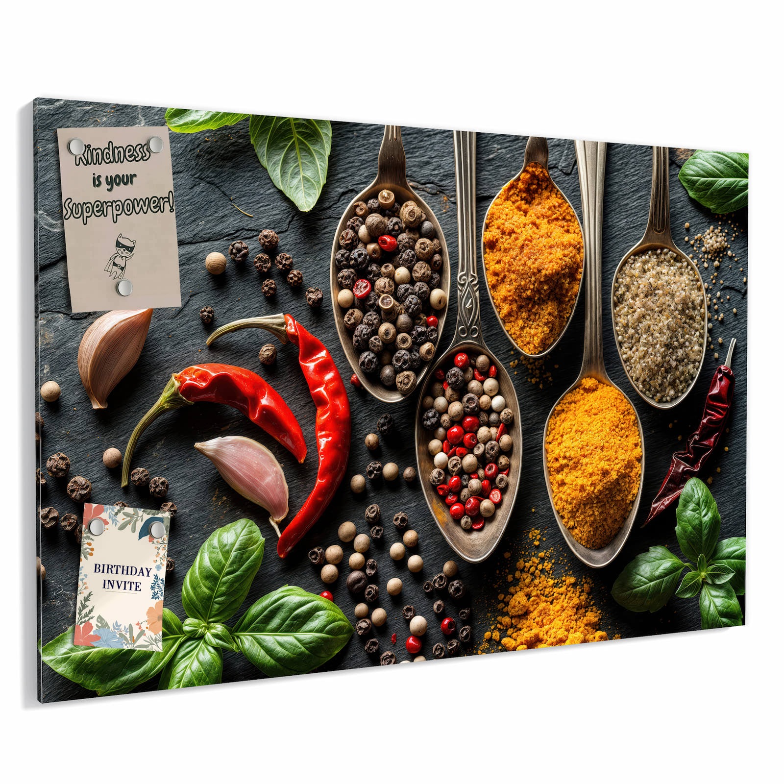 Magnetická tabule – obraz na zeď Kuchyňské koření | 90 × 60 cm