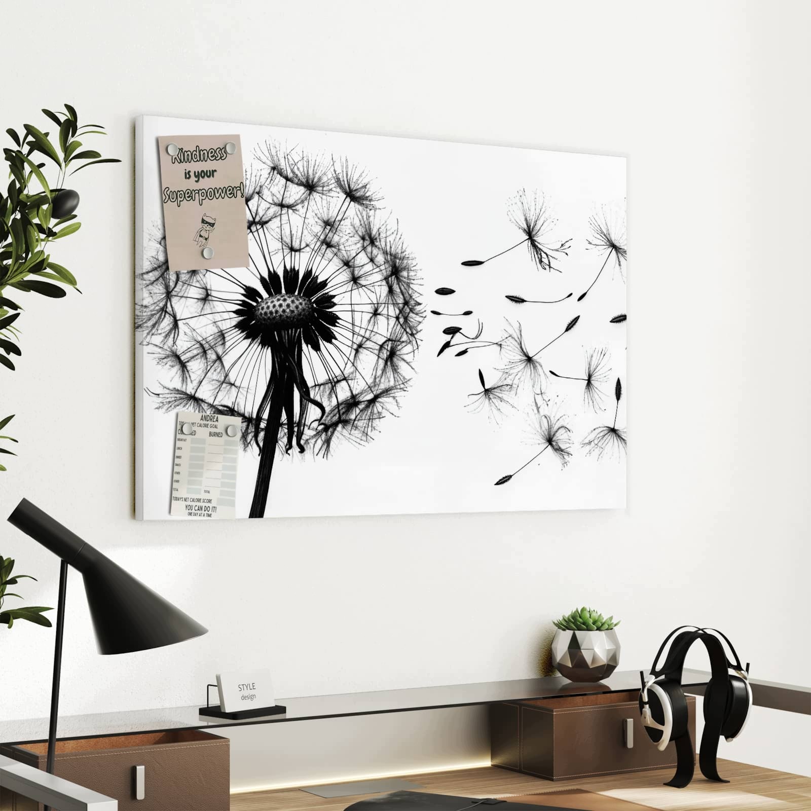 Magnetická tabule – obraz na zeď Pampeliška | 60 × 40 cm