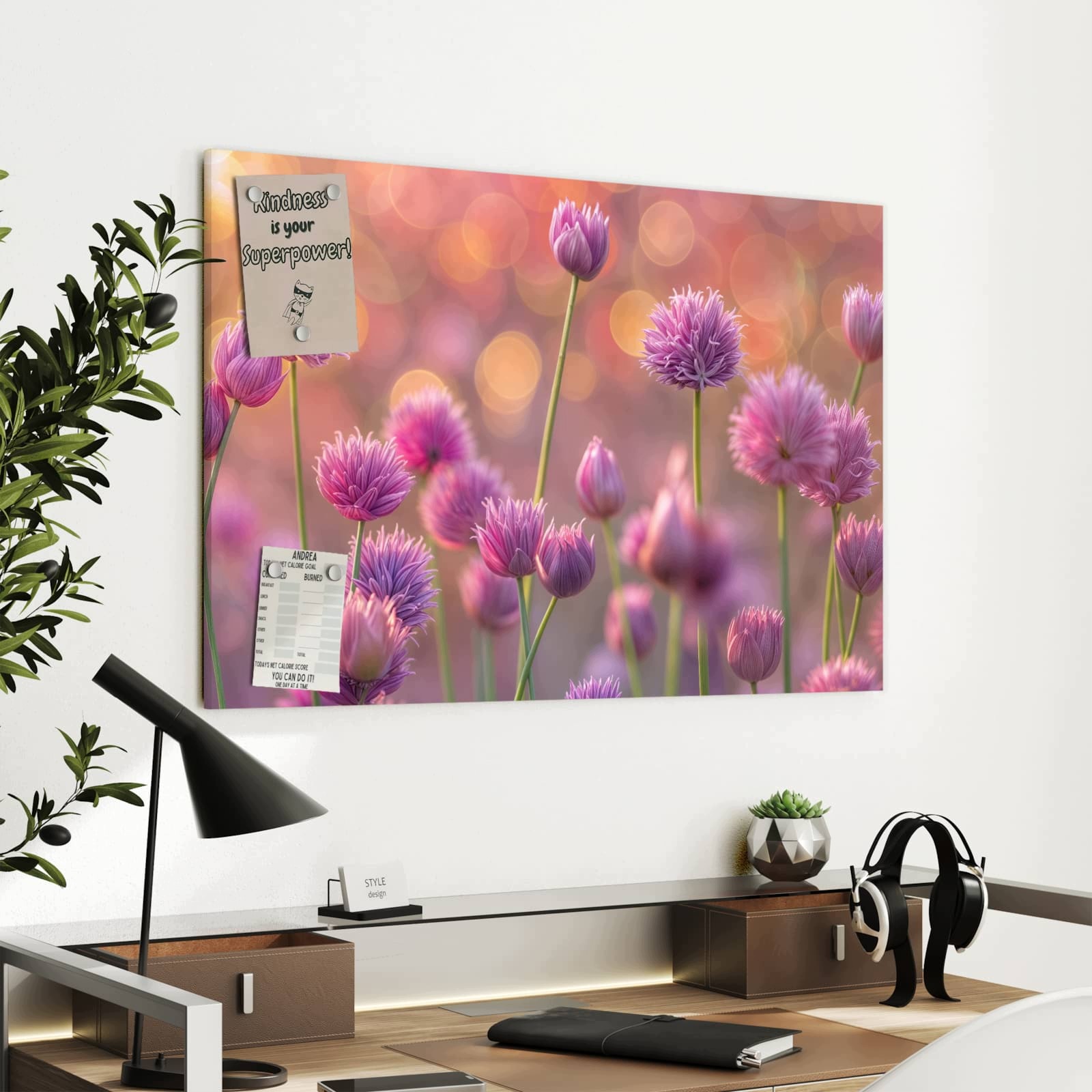 Magnetická tabule – obraz na zeď Kvetoucí okrasný česnek | 90 × 60 cm