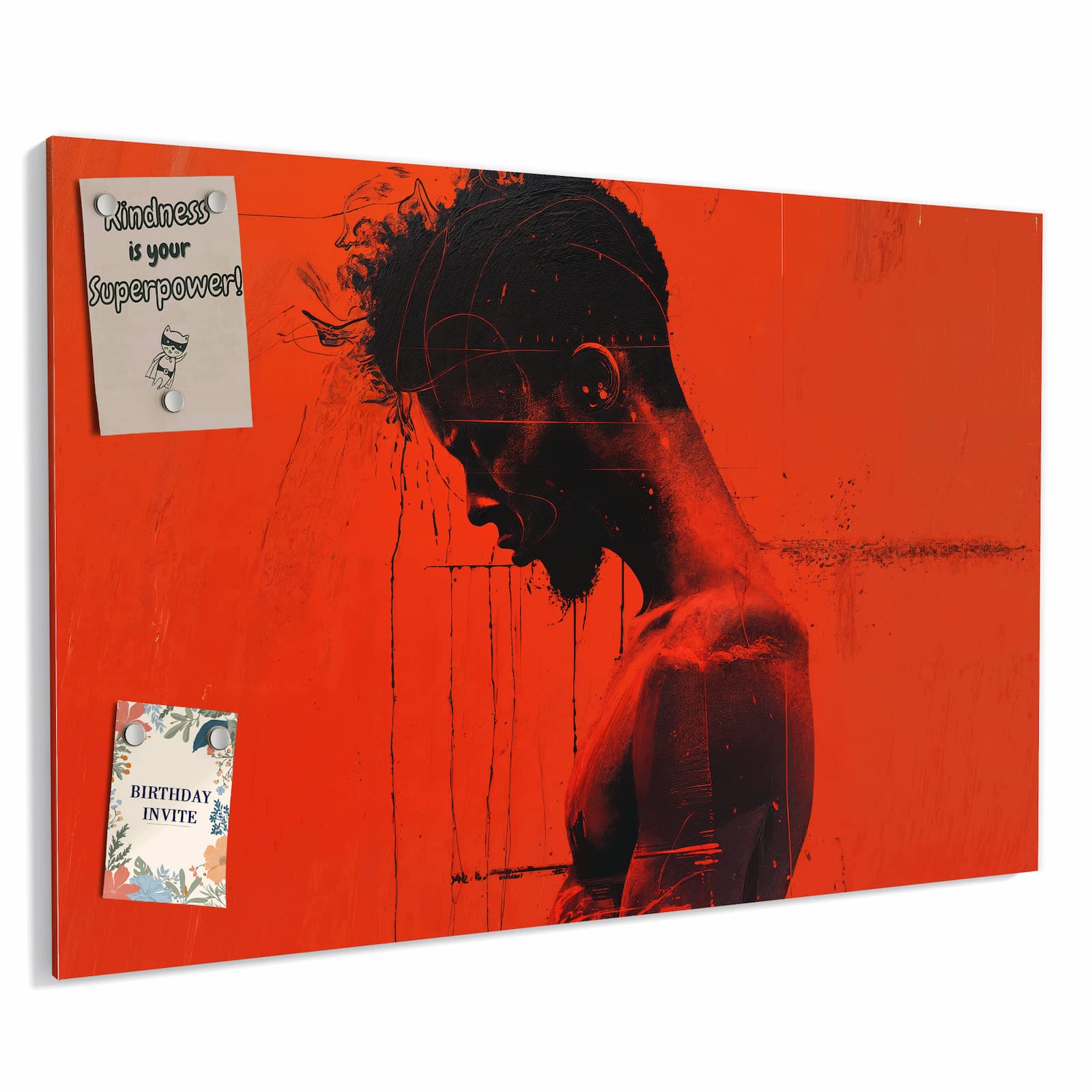 Magnetická tabule – obraz na zeď Tmavě červený profil | 60 × 40 cm