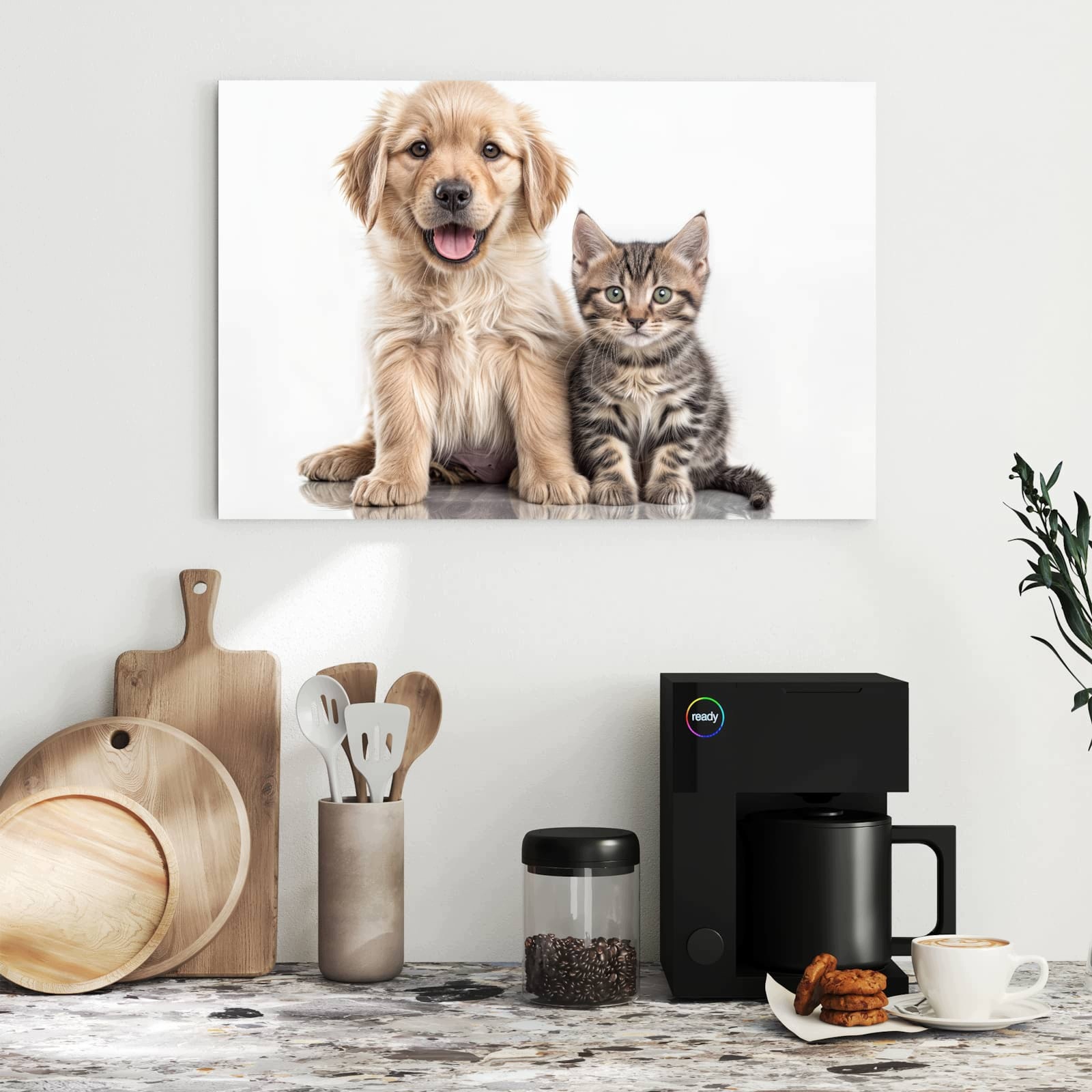 Magnetická tabule – obraz na zeď Kočka pes | 60 × 40 cm