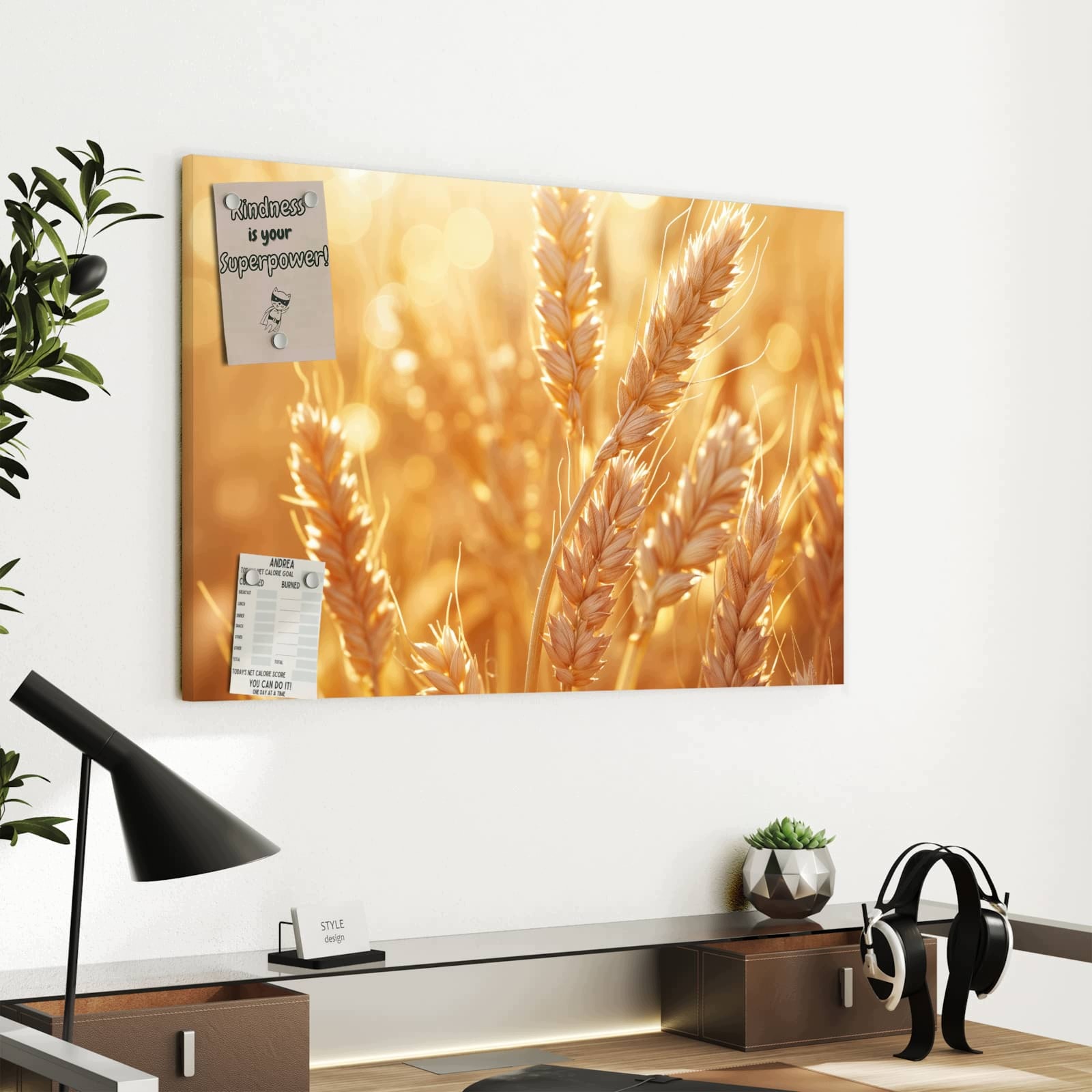 Magnetická tabule – obraz na zeď Pole pšenice – motiv 2 | 60 × 40 cm