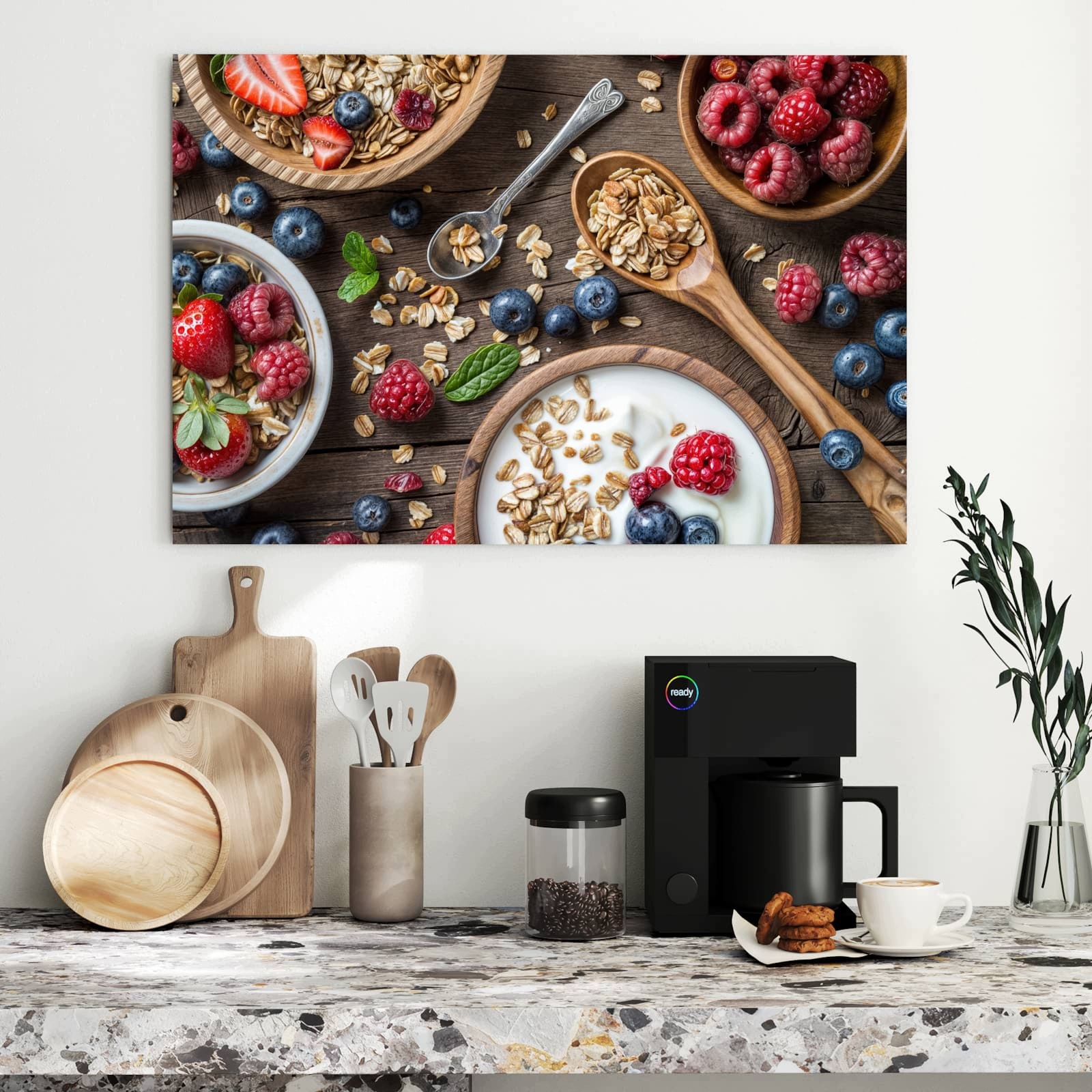 Magnetická tabule – obraz na zeď Müsli s bobulemi | 90 × 60 cm