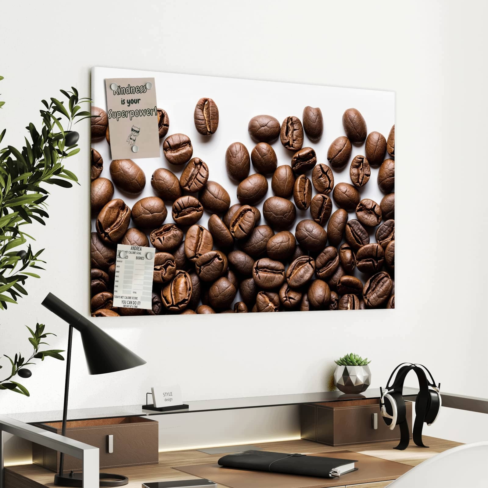 Magnetická tabule – obraz na zeď Teplá zrnka kávy | 90 × 60 cm