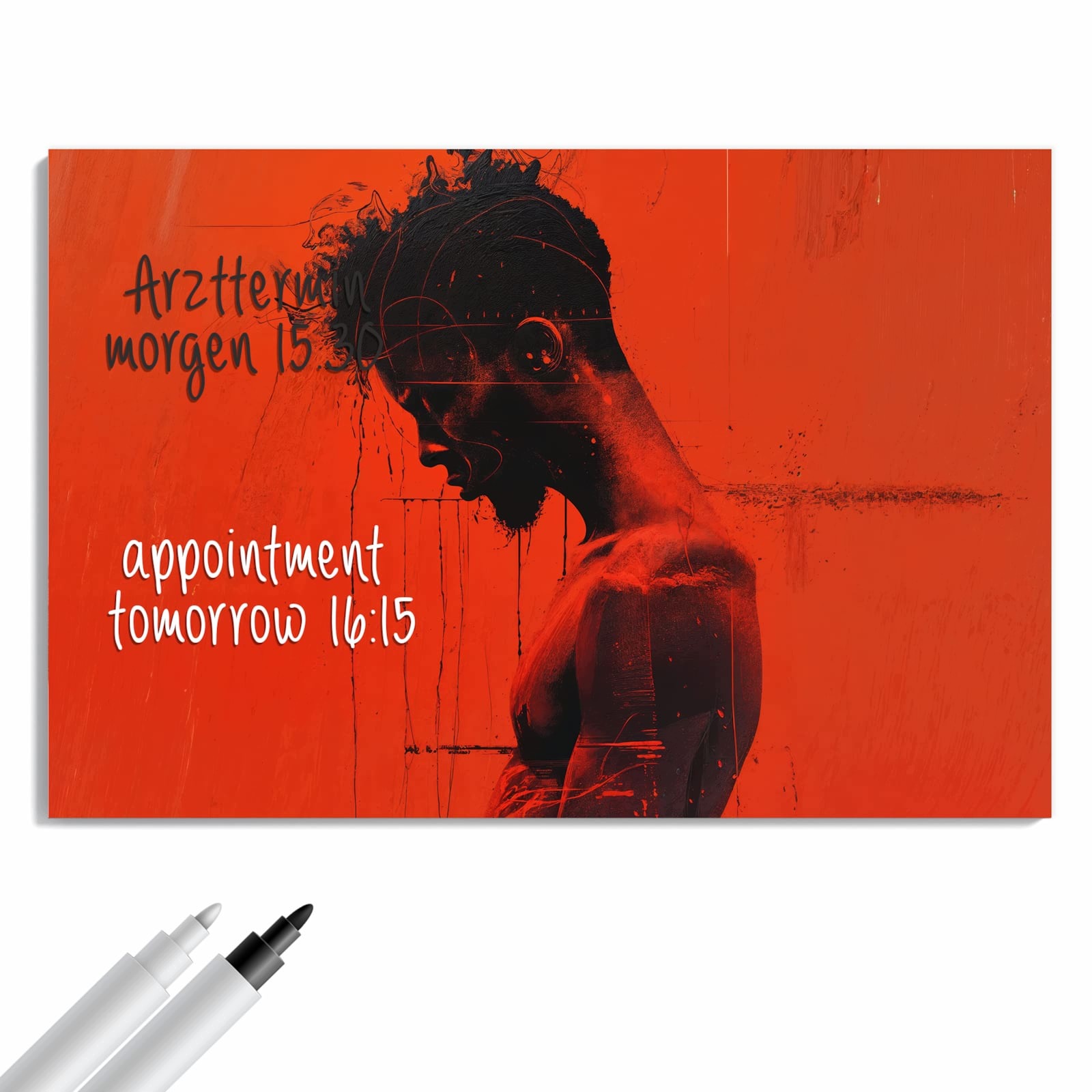 Magnetická tabule – obraz na zeď Tmavě červený profil | 90 × 60 cm