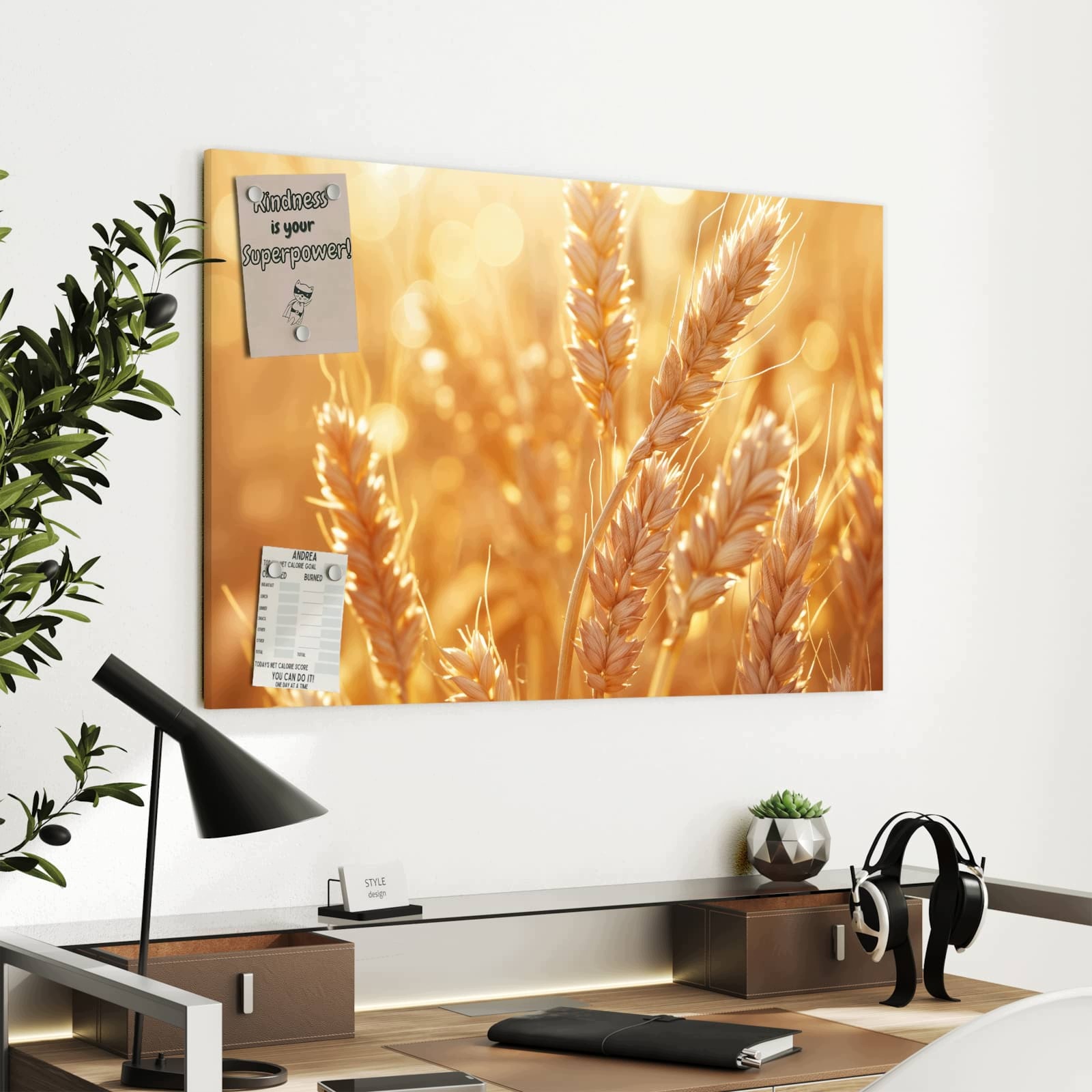 Magnetická tabule – obraz na zeď Pole pšenice – motiv 2 | 90 × 60 cm