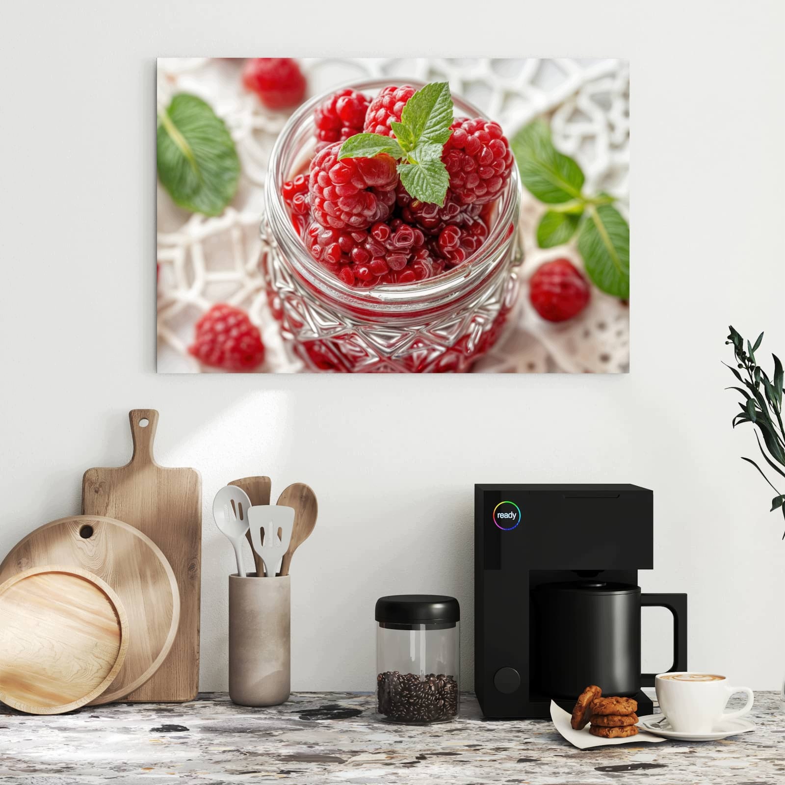 Magnetická tabule – obraz na zeď Maliny ve skle | 60 × 40 cm