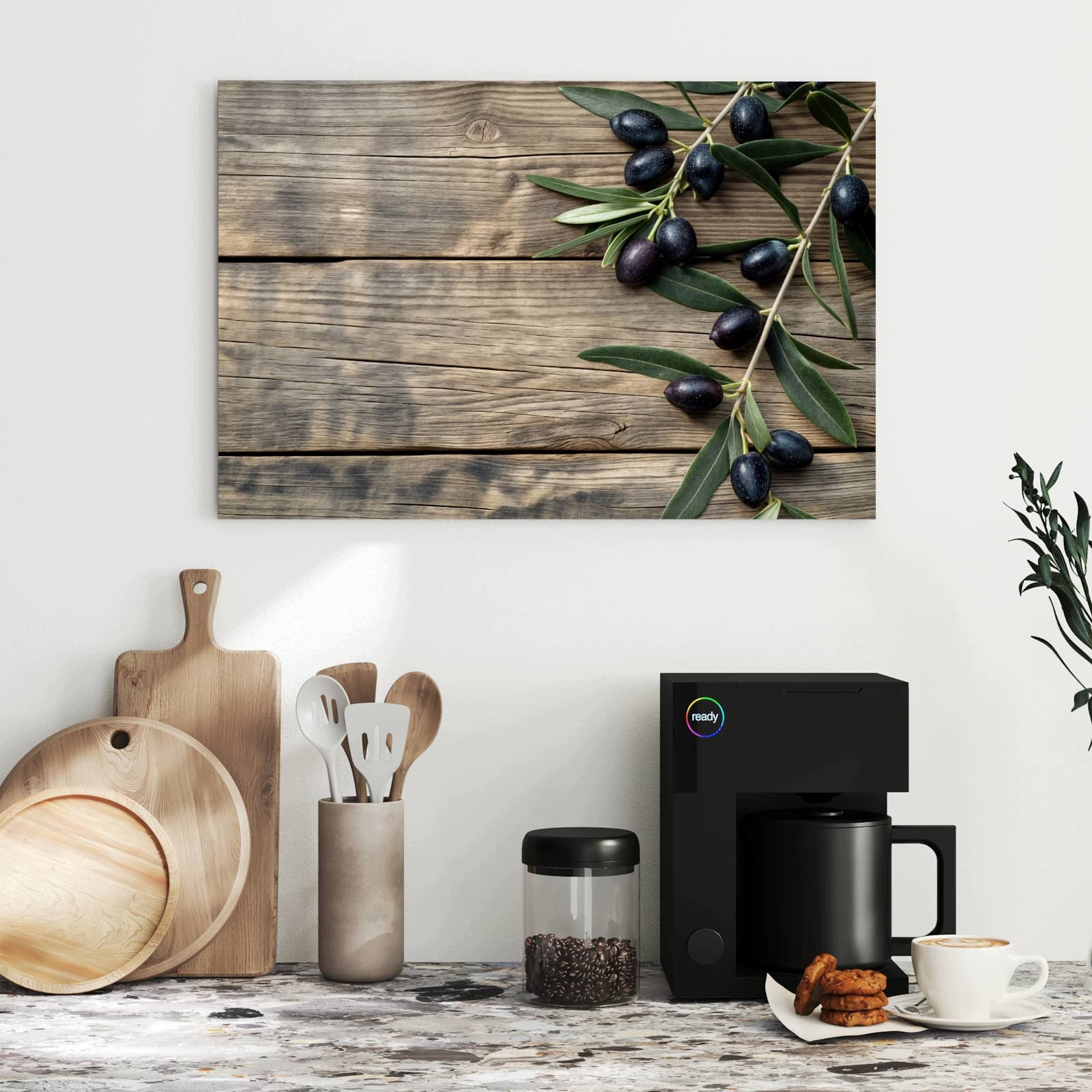 Magnetická tabule – obraz na zeď Dřevěný stůl olivy | 60 × 40 cm