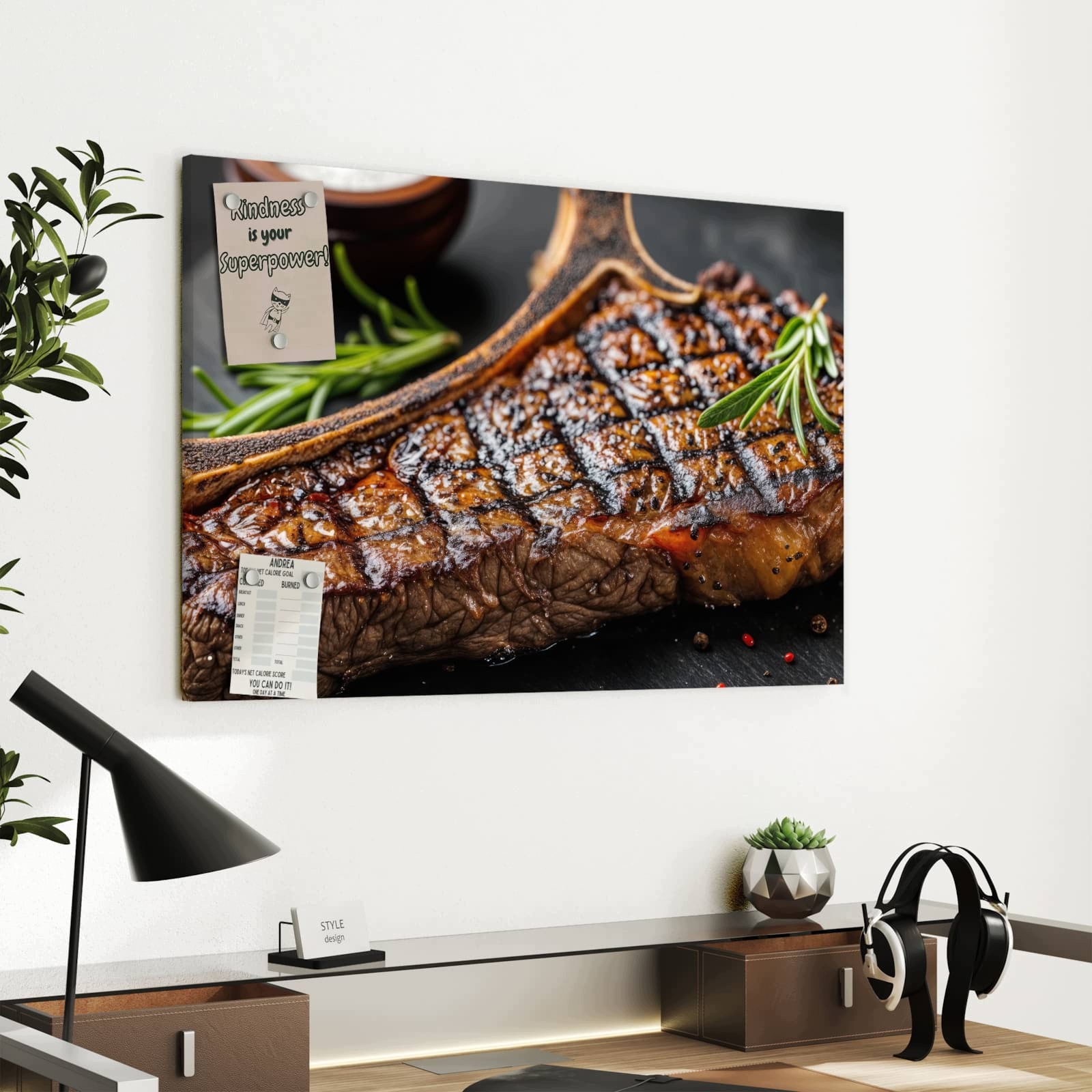 Magnetická tabule – obraz na zeď Grilovaný steak | 60 × 40 cm
