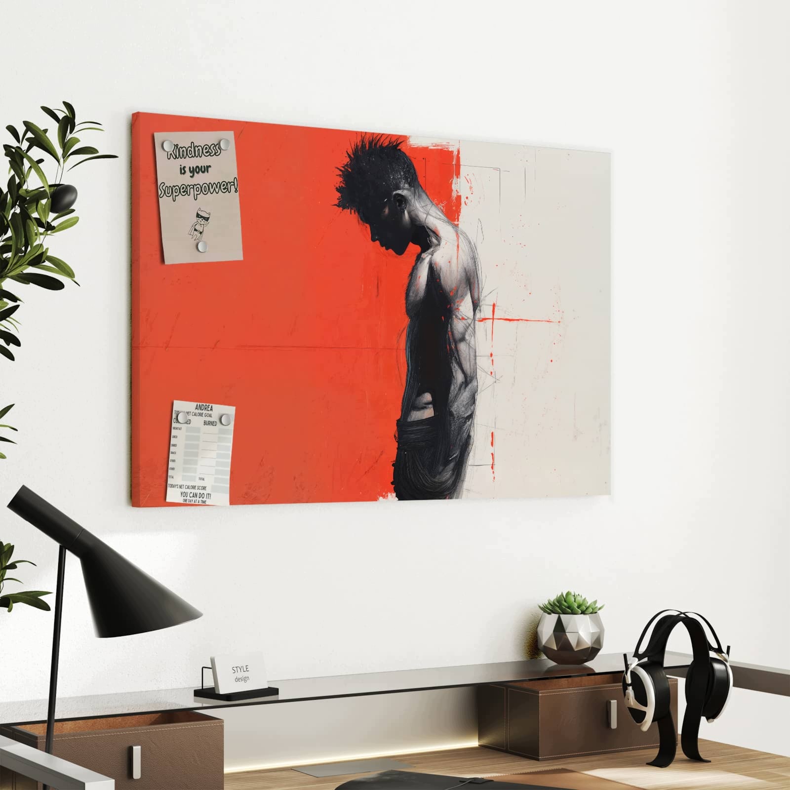 Magnetická tabule – obraz na zeď Zamyšlený muž | 60 × 40 cm