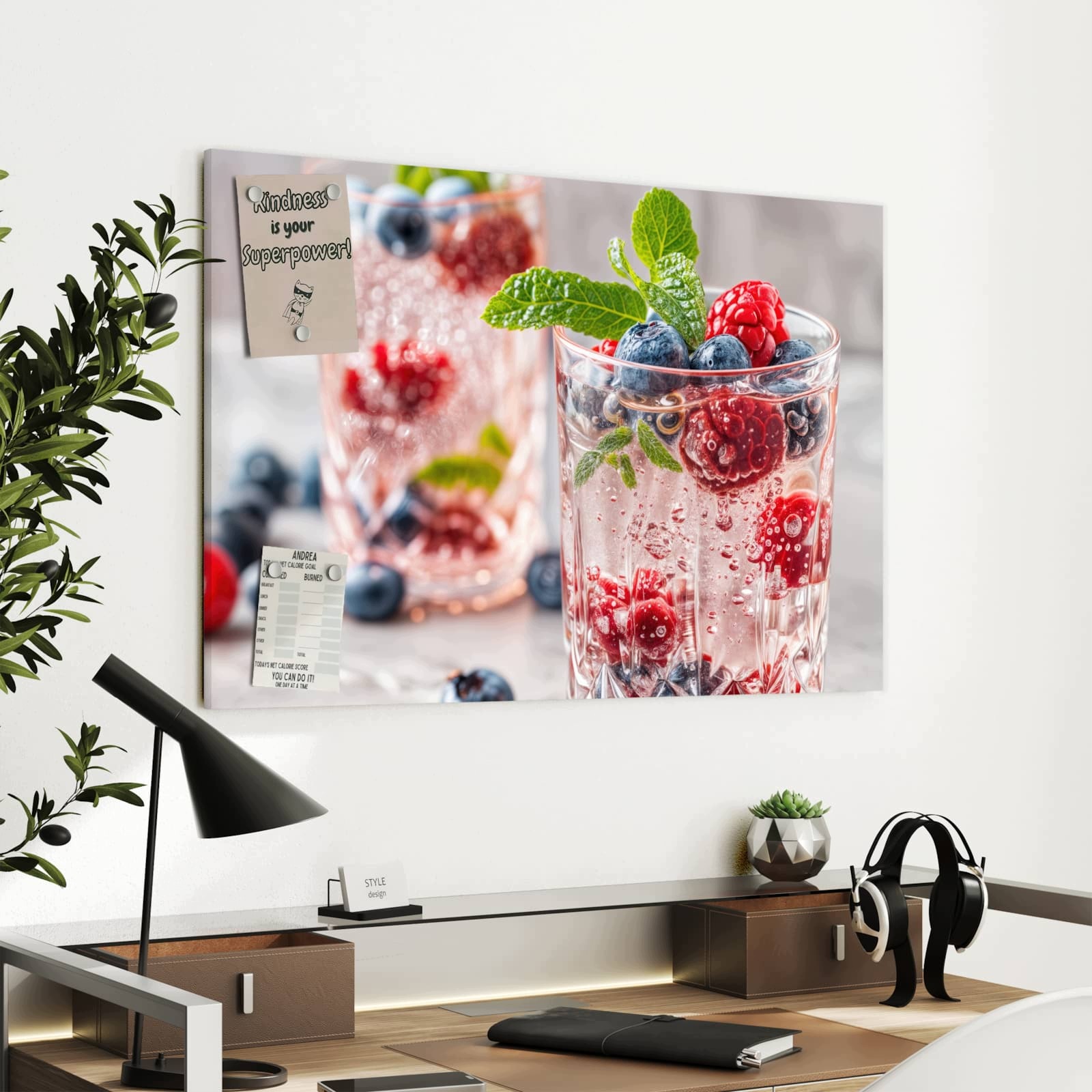 Magnetická tabule – obraz na zeď Koktejl bobule | 90 × 60 cm