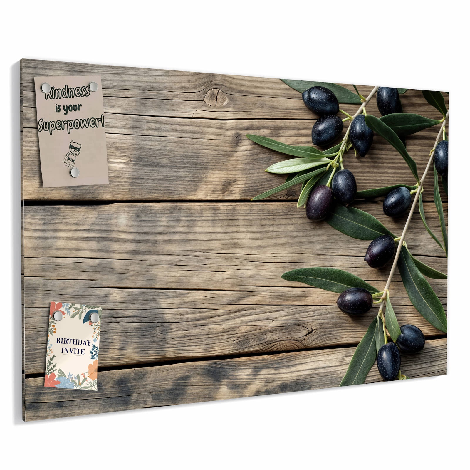Magnetická tabule – obraz na zeď Dřevěný stůl olivy | 90 × 60 cm