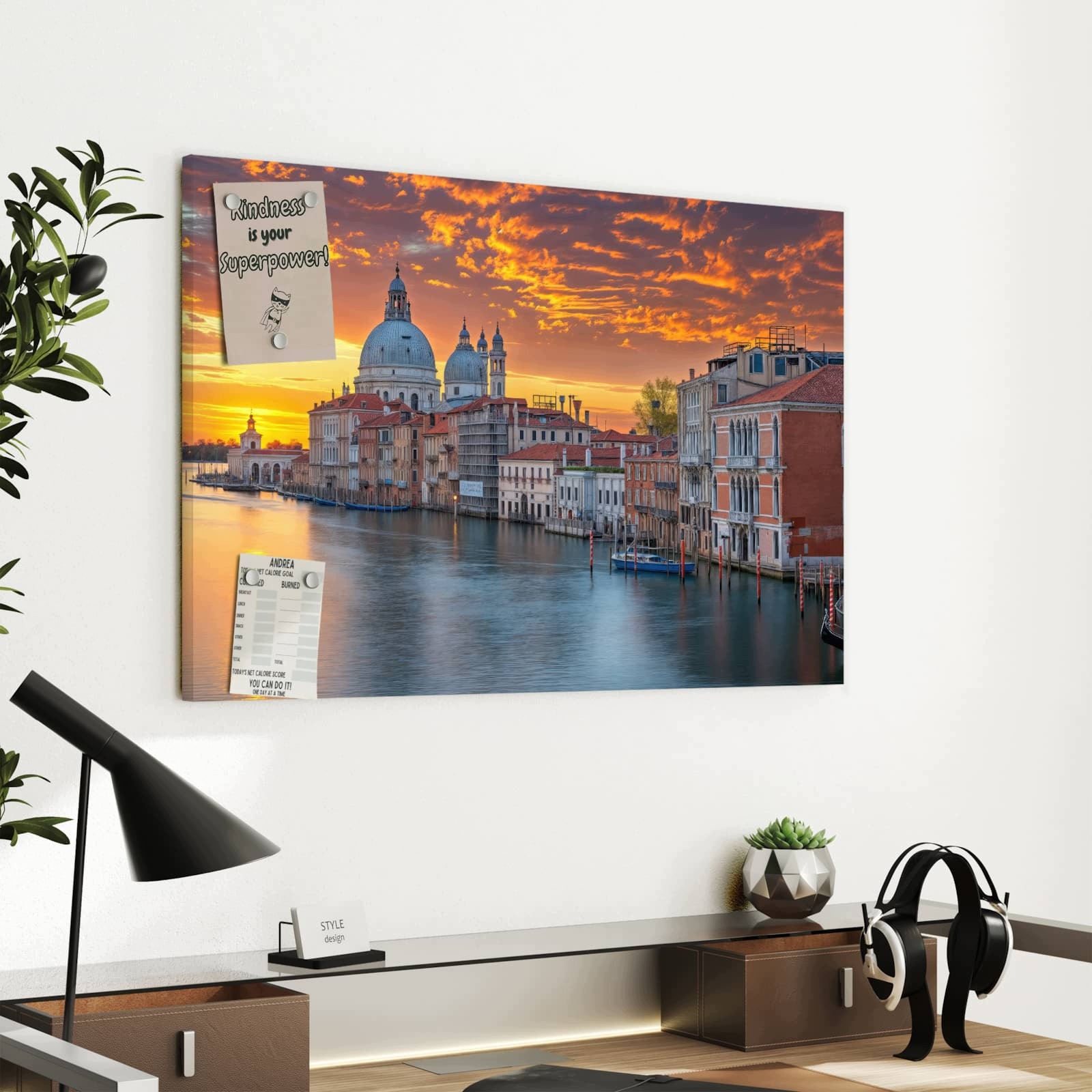 Magnetická tabule – obraz na zeď Benátky při západu slunce | 60 × 40 cm