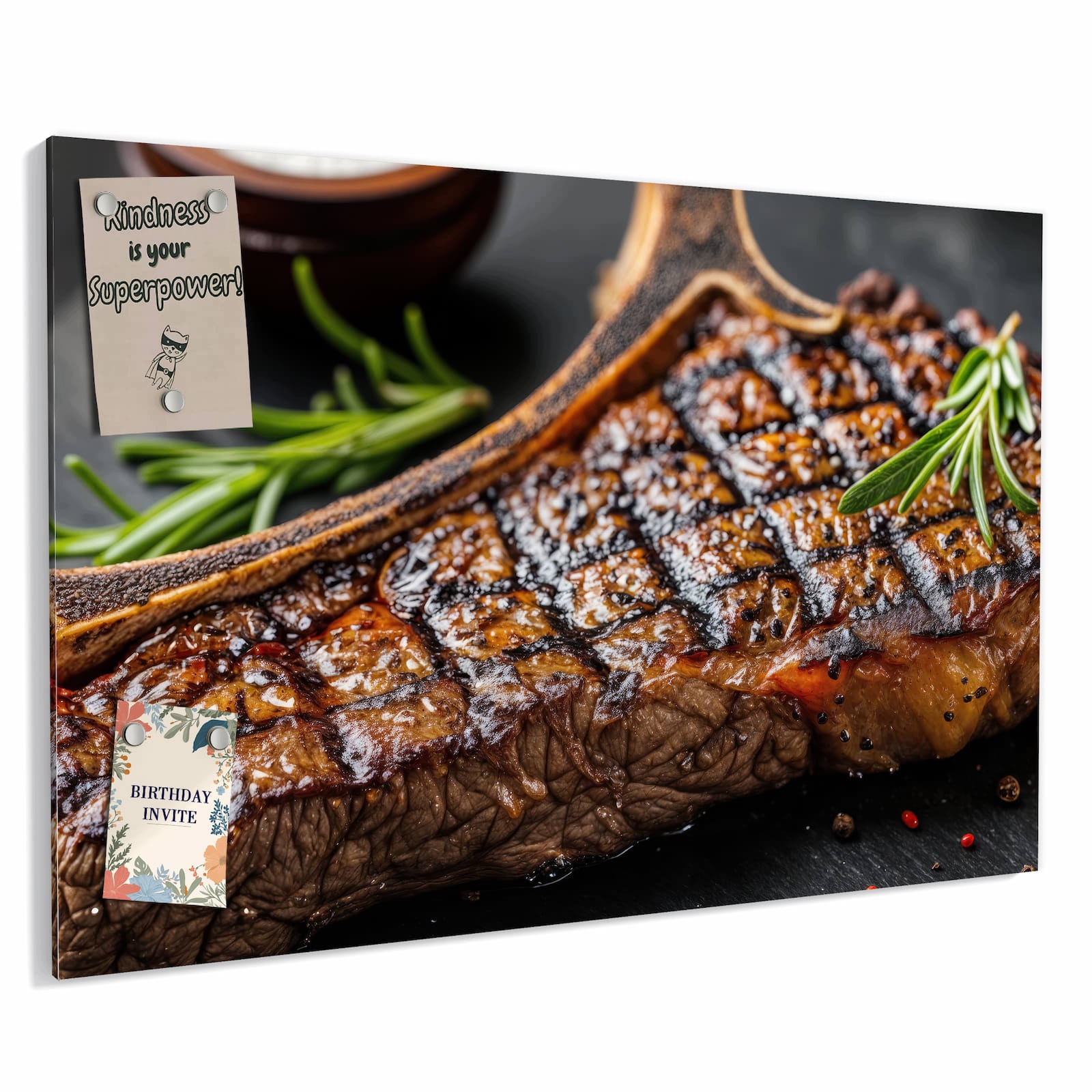 Magnetická tabule – obraz na zeď Grilovaný steak | 90 × 60 cm