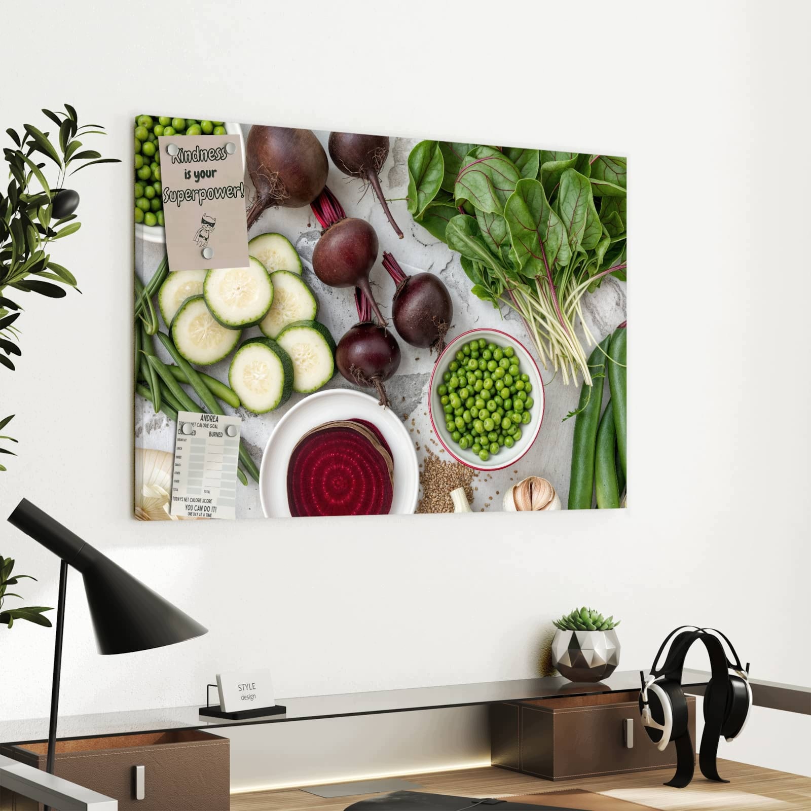Magnetická tabule – obraz na zeď Čerstvá zelenina talíř | 60 × 40 cm