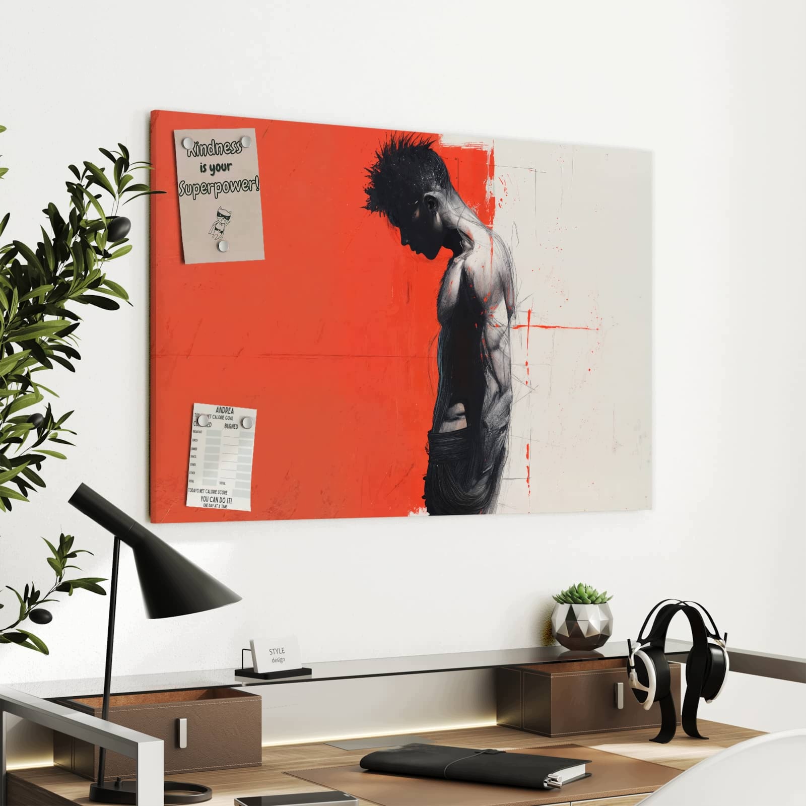 Magnetická tabule – obraz na zeď Zamyšlený muž | 90 × 60 cm