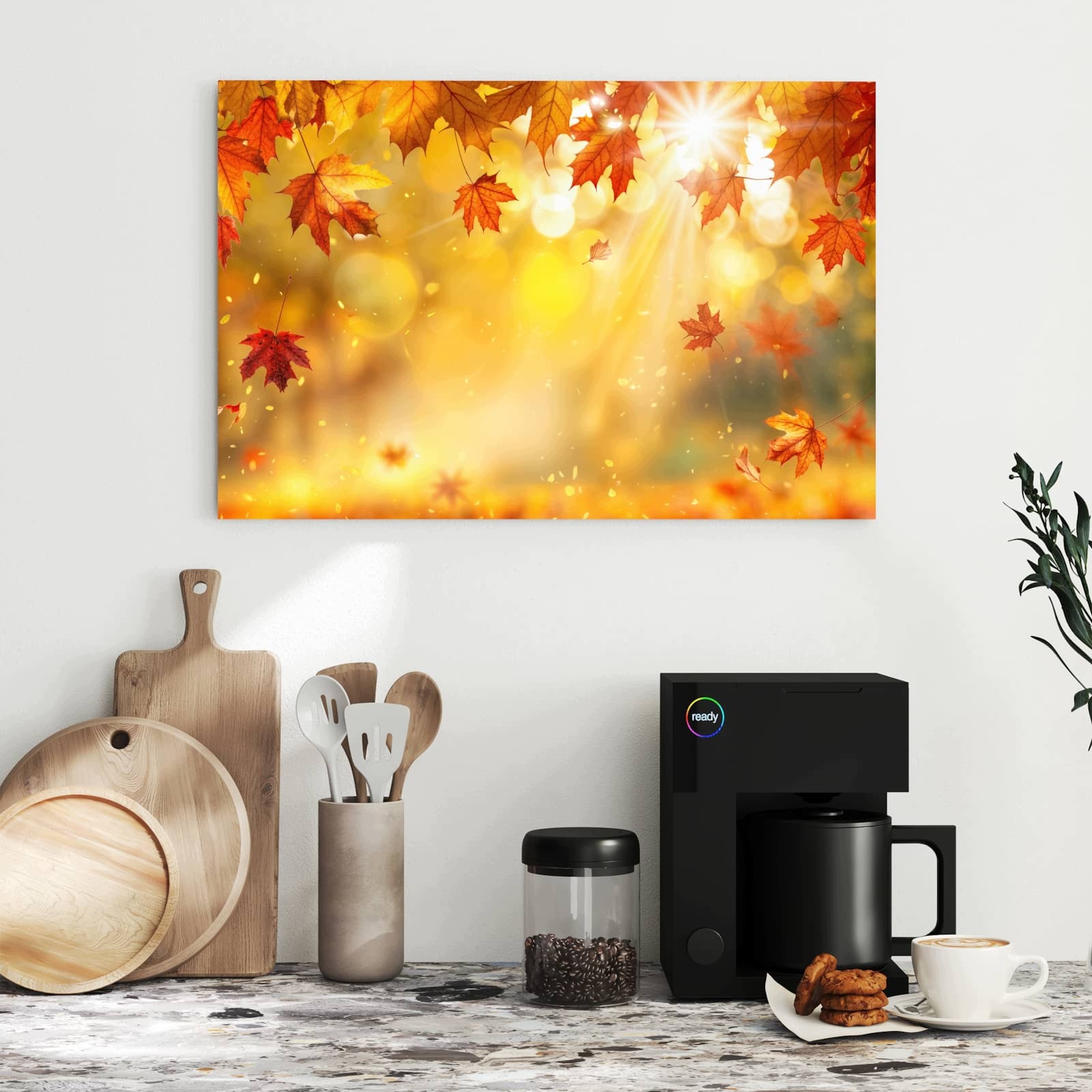Magnetická tabule – obraz na zeď Podzimní listy slunce | 60 × 40 cm