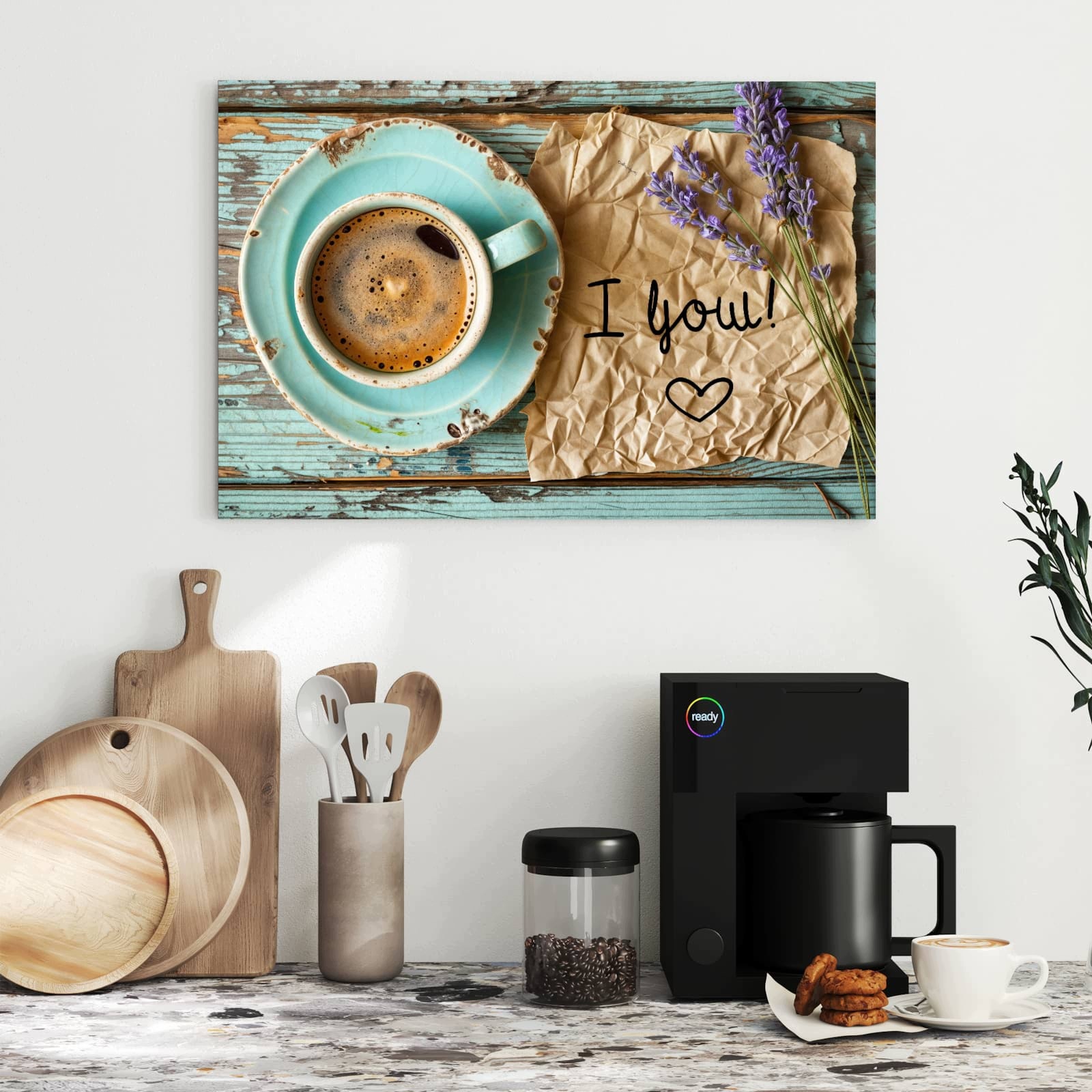 Magnetická tabule – obraz na zeď Šálek levandule | 60 × 40 cm