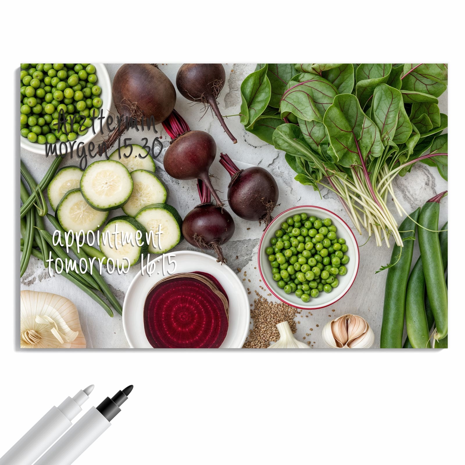 Magnetická tabule – obraz na zeď Čerstvá zelenina talíř | 90 × 60 cm