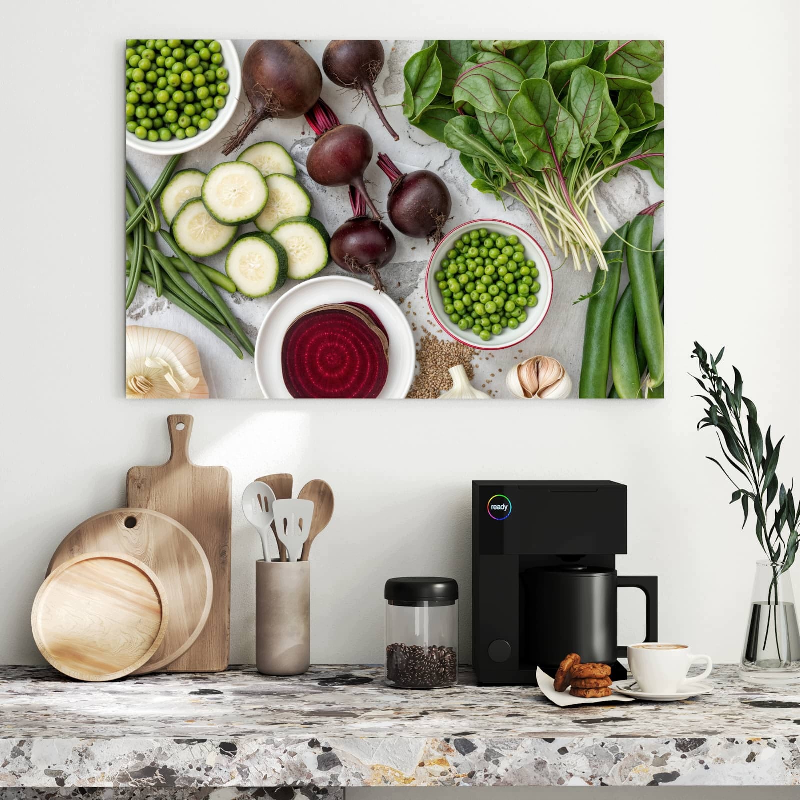 Magnetická tabule – obraz na zeď Čerstvá zelenina talíř | 90 × 60 cm