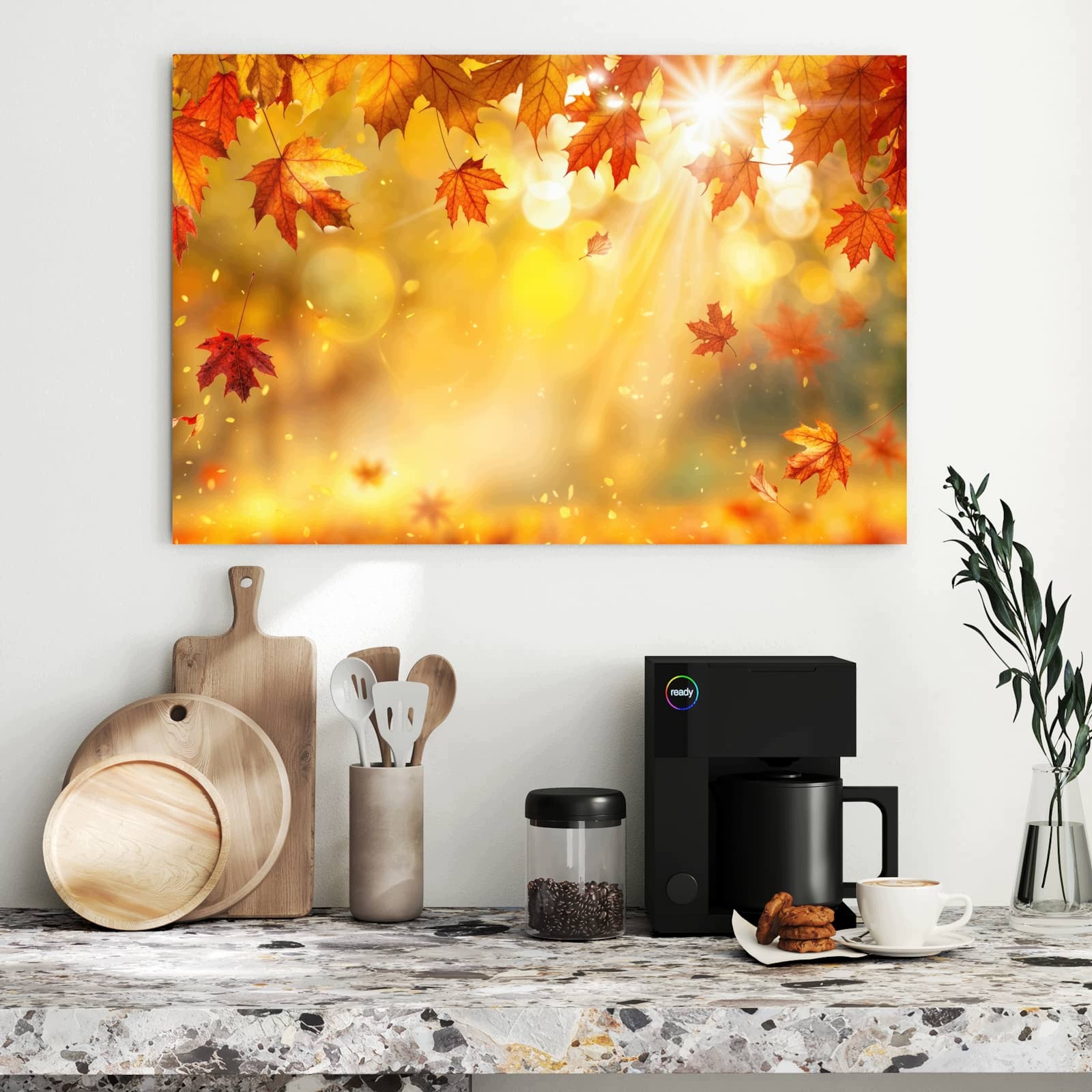Magnetická tabule – obraz na zeď Podzimní listy slunce | 90 × 60 cm