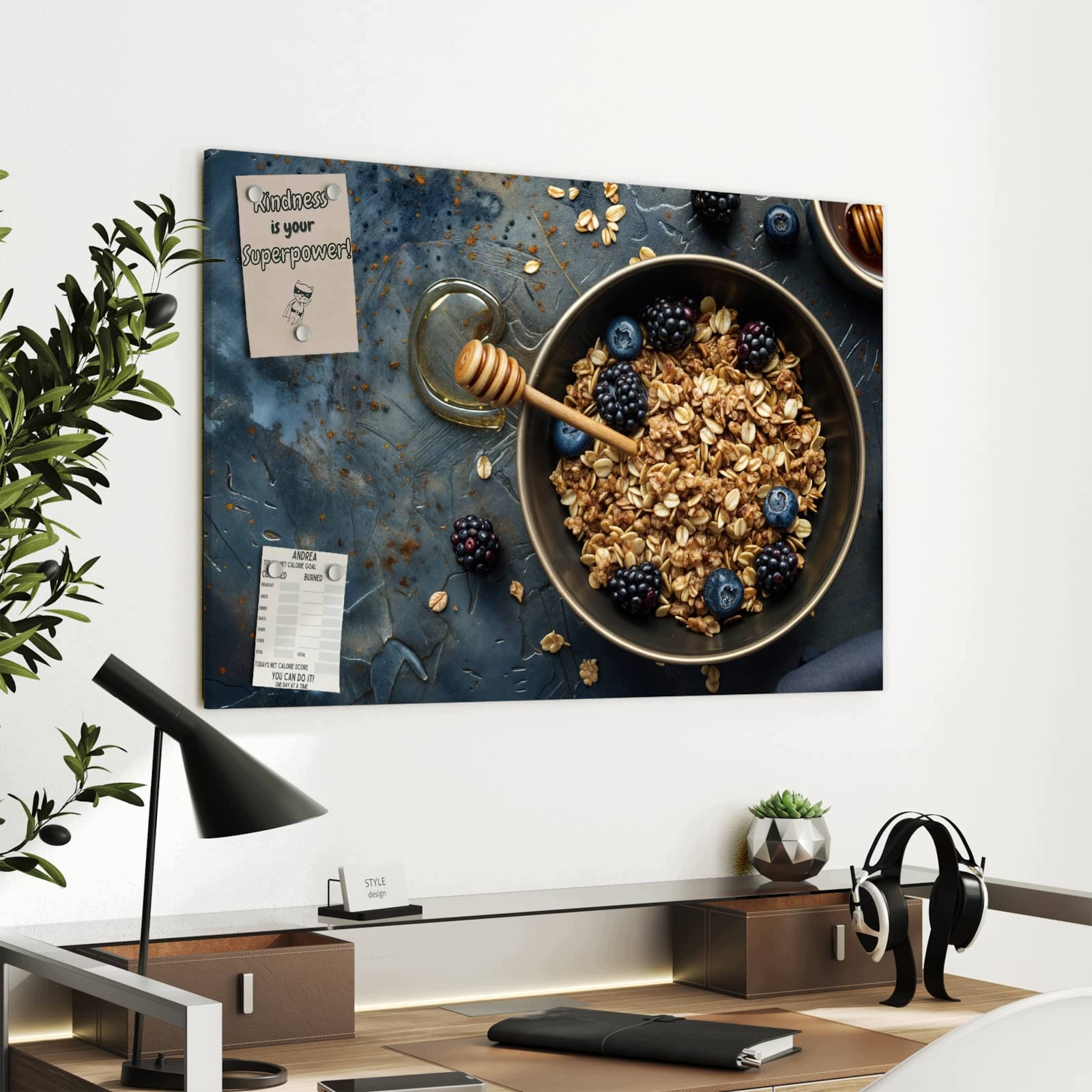 Magnetická tabule – obraz na zeď Müsli bobule | 90 × 60 cm