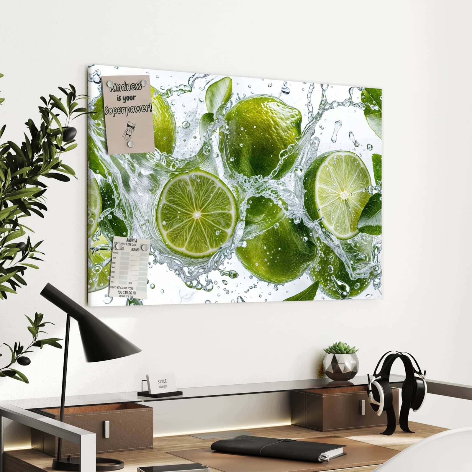 Magnetická tabule – obraz na zeď Šumivé limetky | 90 × 60 cm