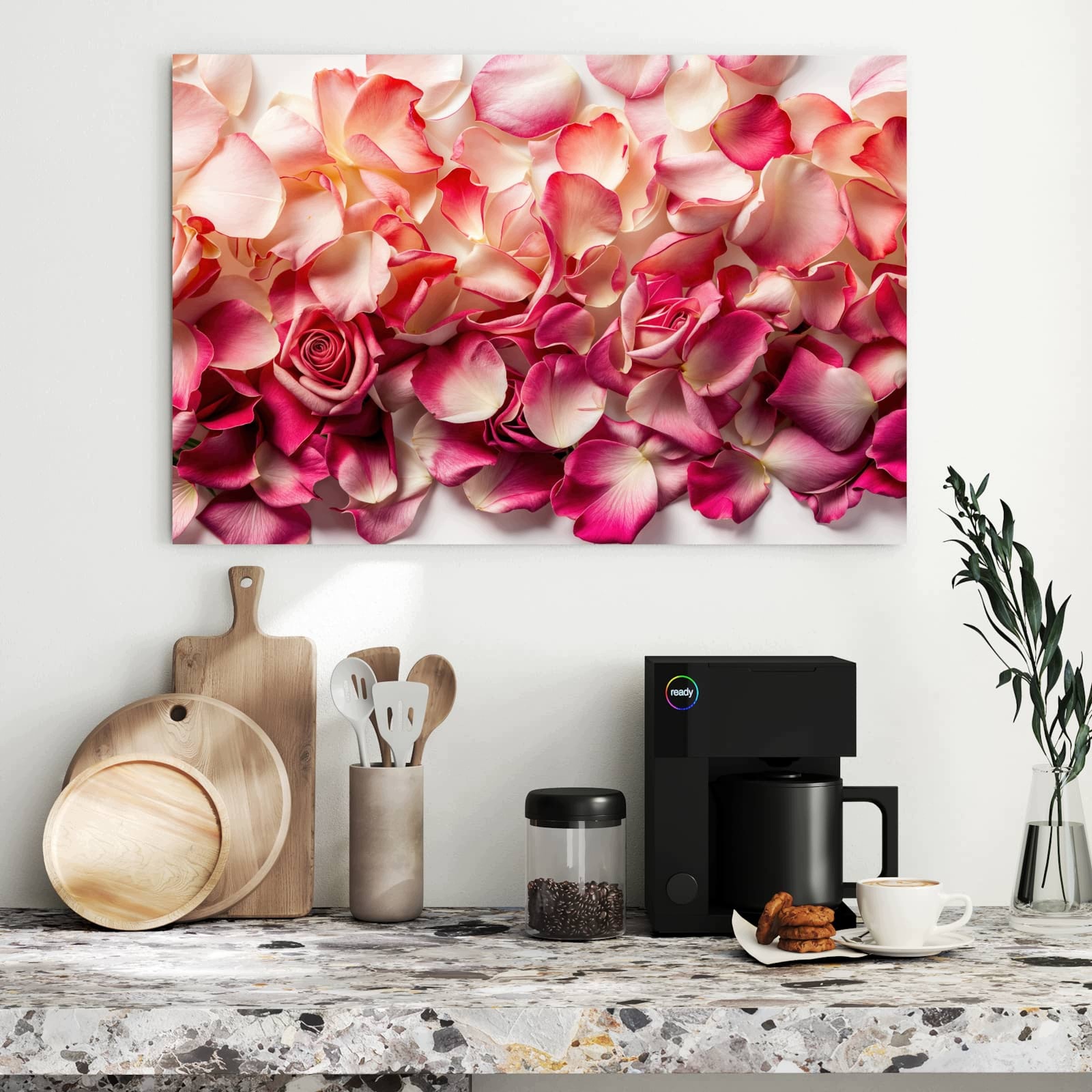 Magnetická tabule – obraz na zeď Okvětní lístky růží – hra barev | 90 × 60 cm