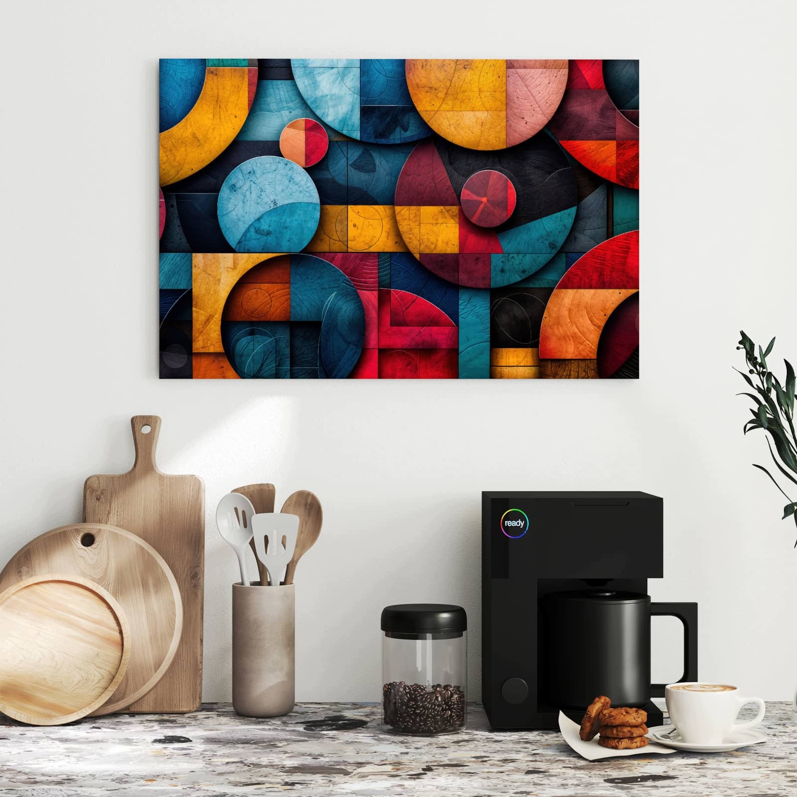 Magnetická tabule – obraz na zeď Barevná kolečka – motiv 1 | 60 × 40 cm