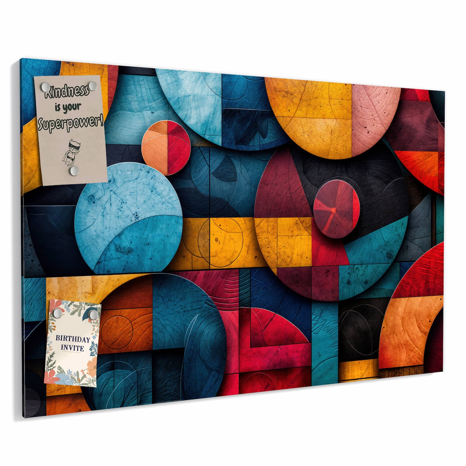 Magnetická tabule – obraz na zeď Barevná kolečka – motiv 1 | 60 × 40 cm