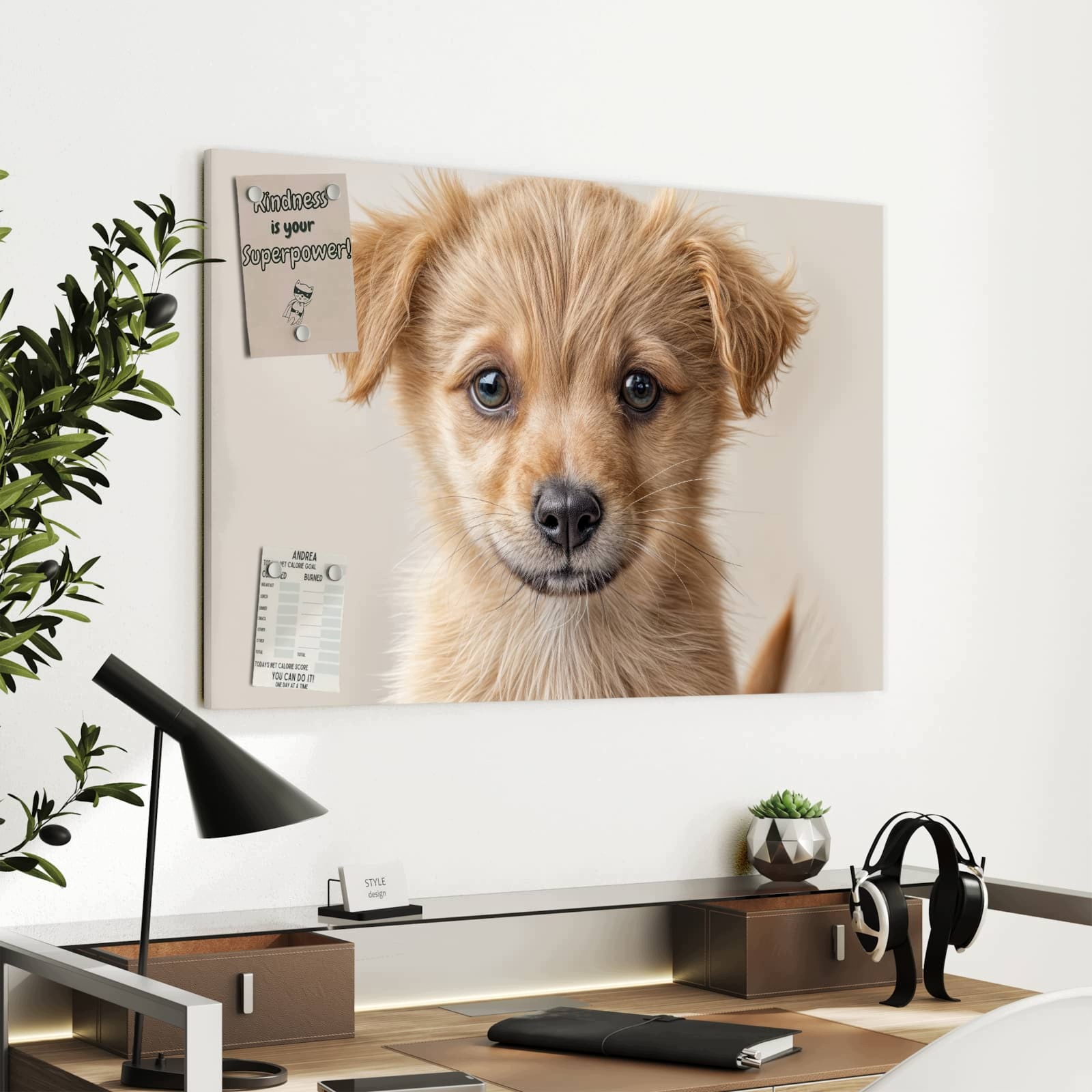 Magnetická tabule – obraz na zeď Fotografie štěněte | 90 × 60 cm