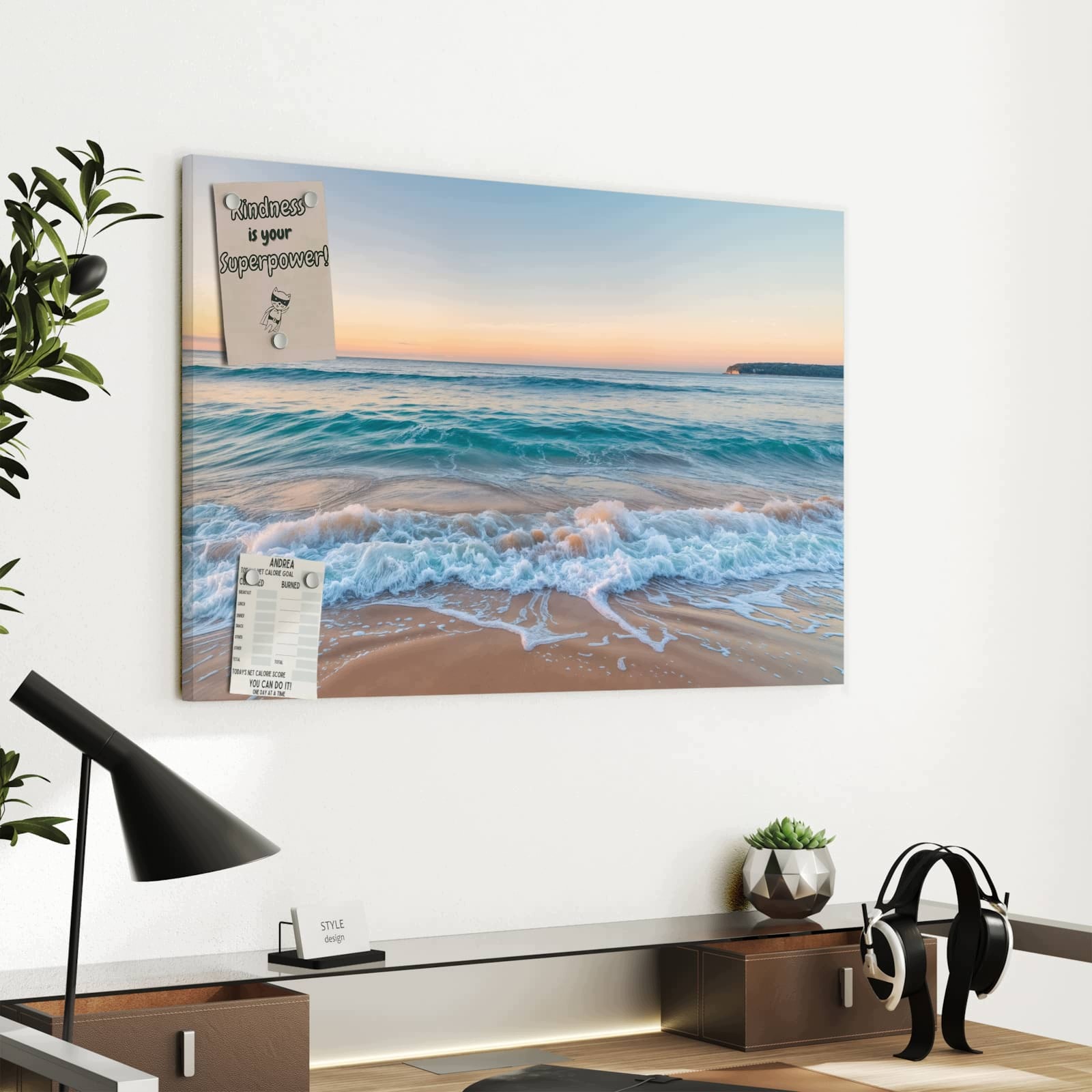 Magnetická tabule – obraz na zeď Horizont pláže | 60 × 40 cm