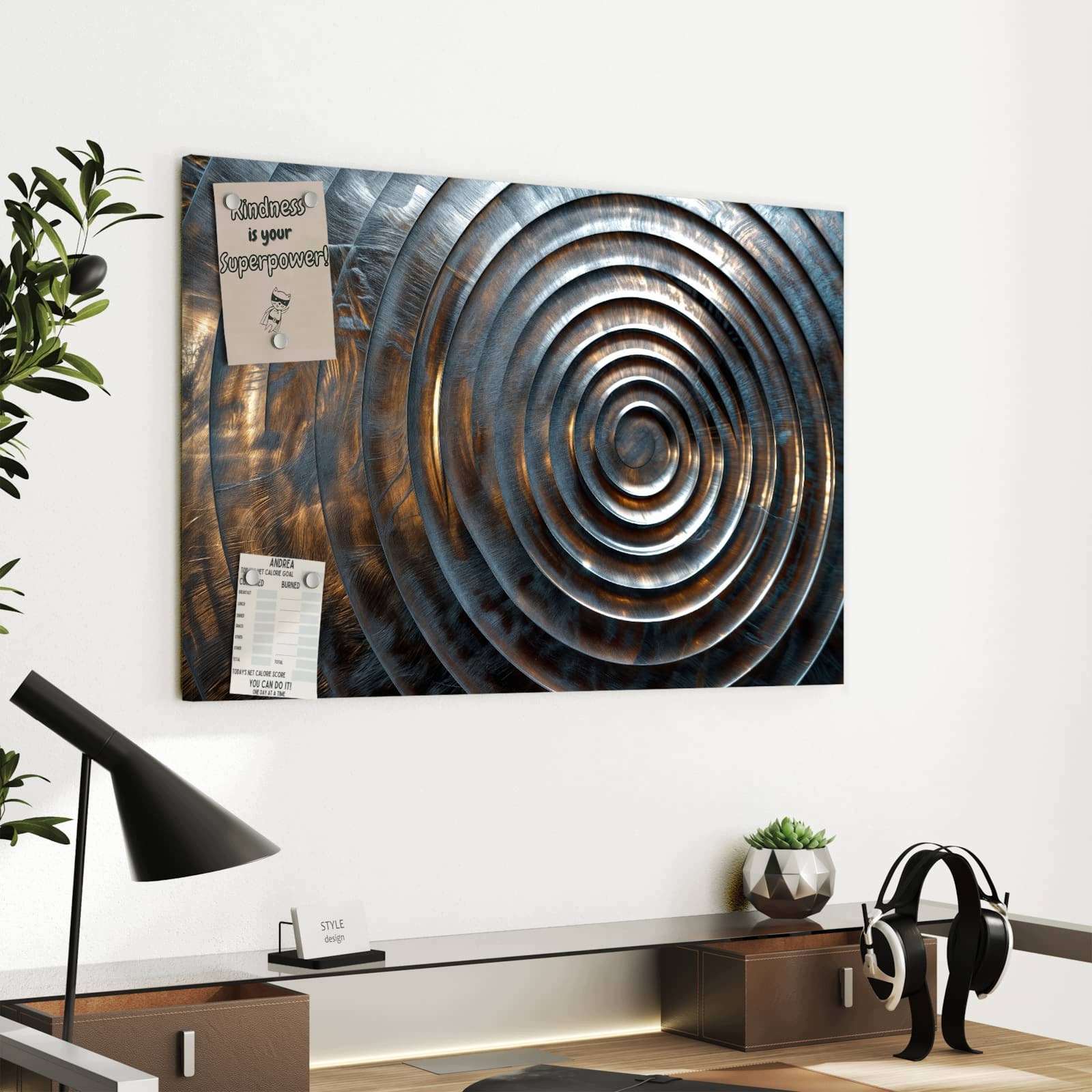 Magnetická tabule – obraz na zeď Kovové spirály | 60 × 40 cm