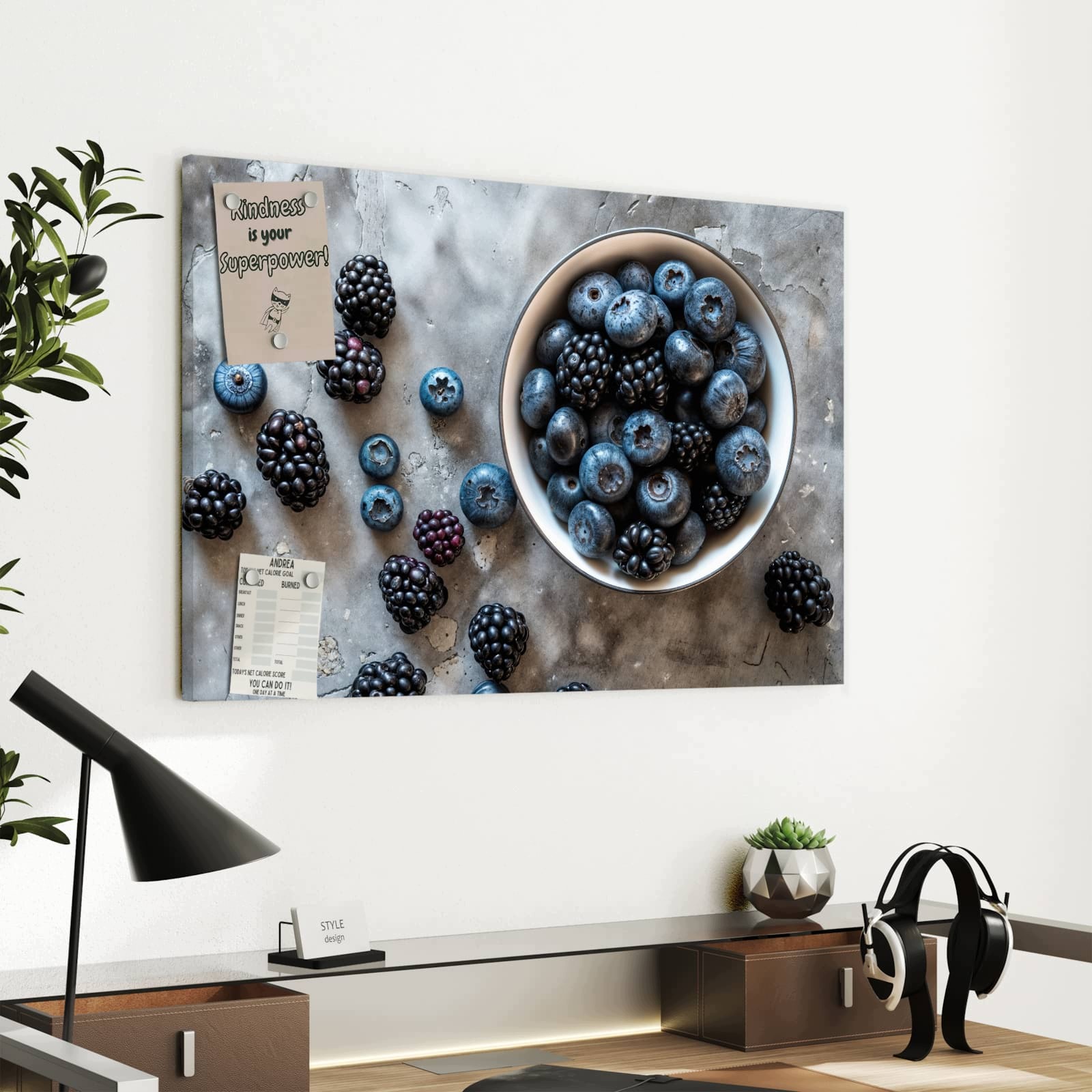 Magnetická tabule – obraz na zeď Borůvky ostružiny | 60 × 40 cm