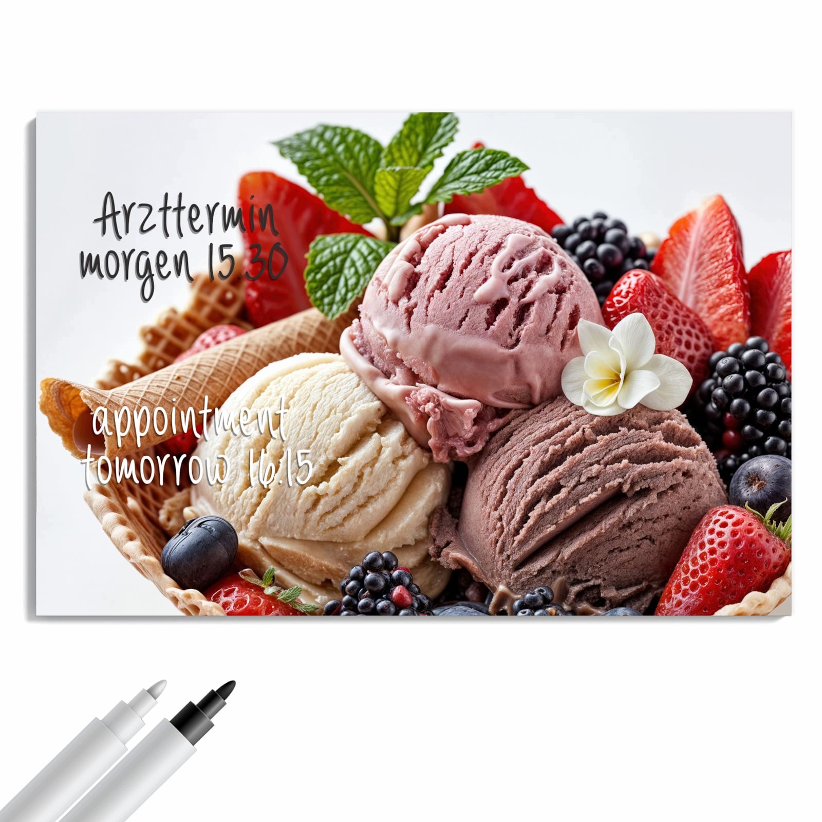 Magnetická tabule – obraz na zeď Zmrzlinová vafle s ovocem | 60 × 40 cm