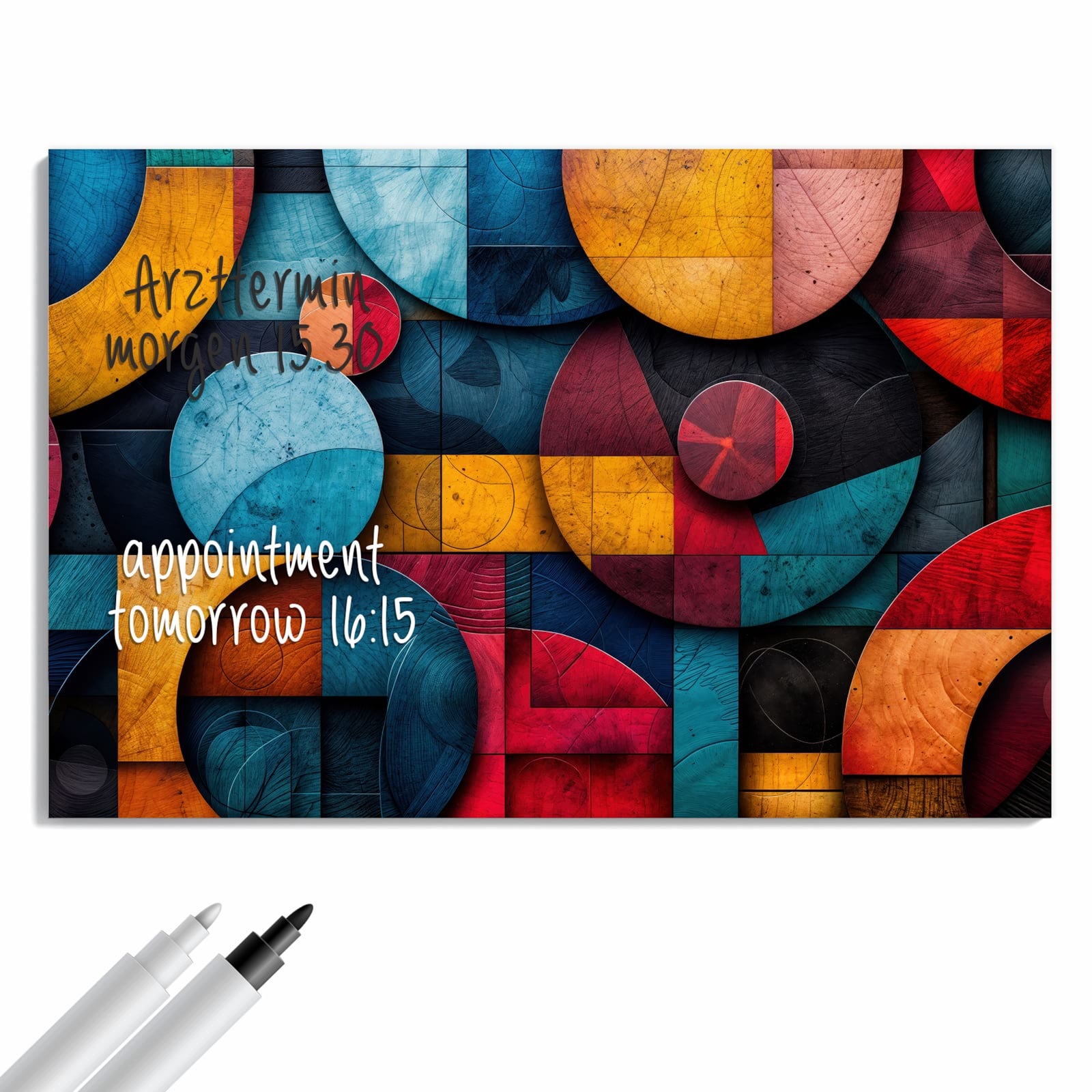 Magnetická tabule – obraz na zeď Barevná kolečka – motiv 1 | 90 × 60 cm