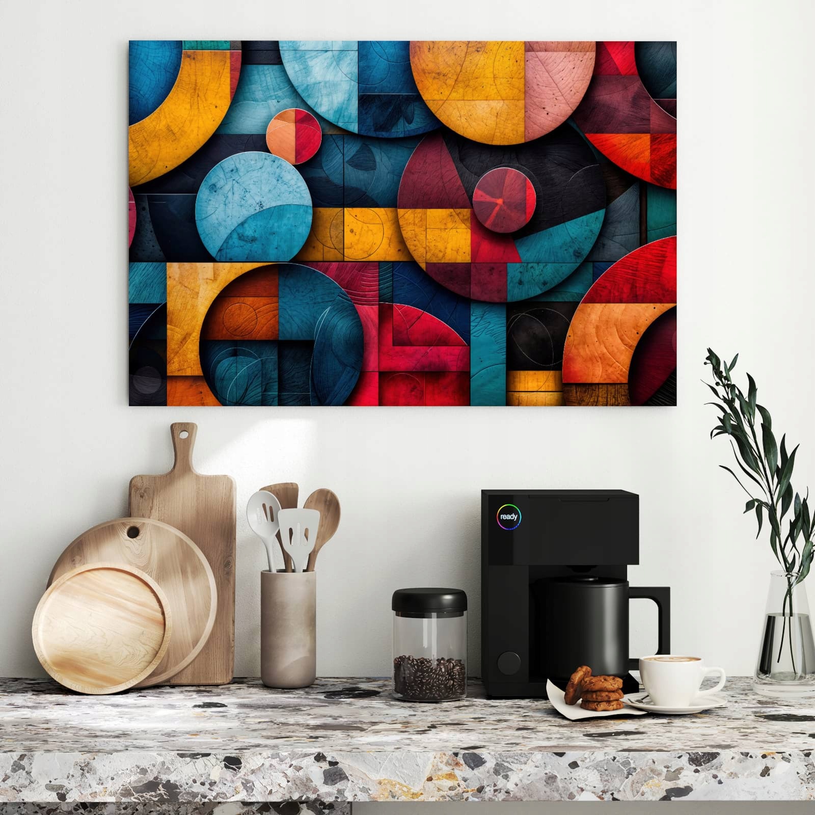 Magnetická tabule – obraz na zeď Barevná kolečka – motiv 1 | 90 × 60 cm